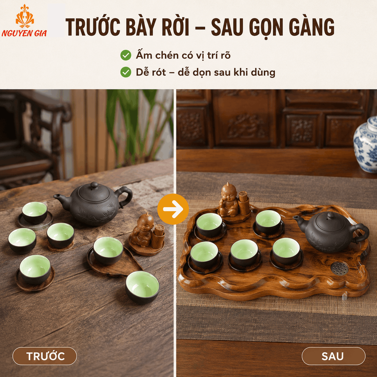 Khay trà gỗ