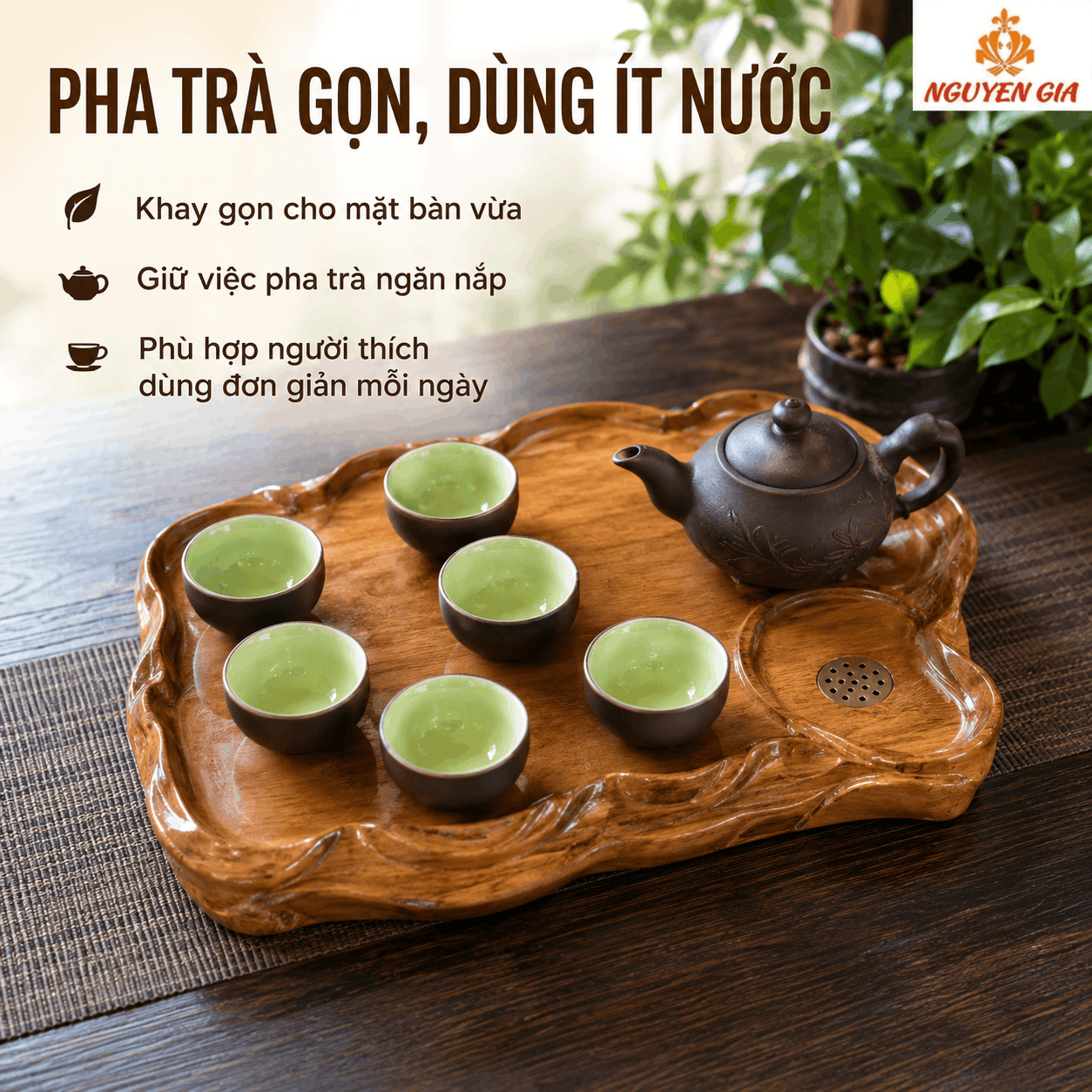 Khay trà gỗ