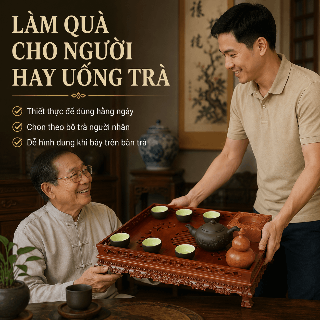Khay trà gỗ