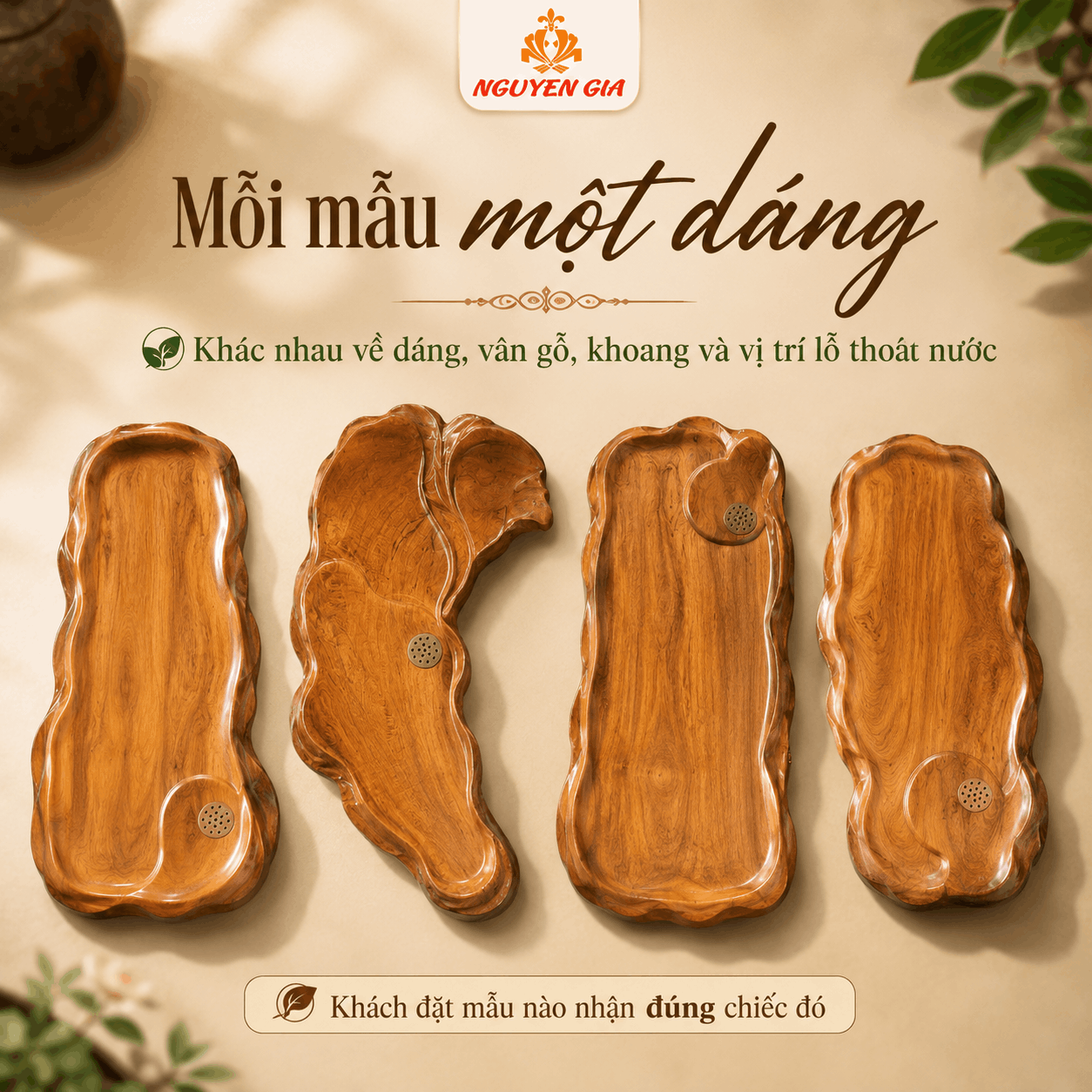 Khay trà gỗ Bách Xanh