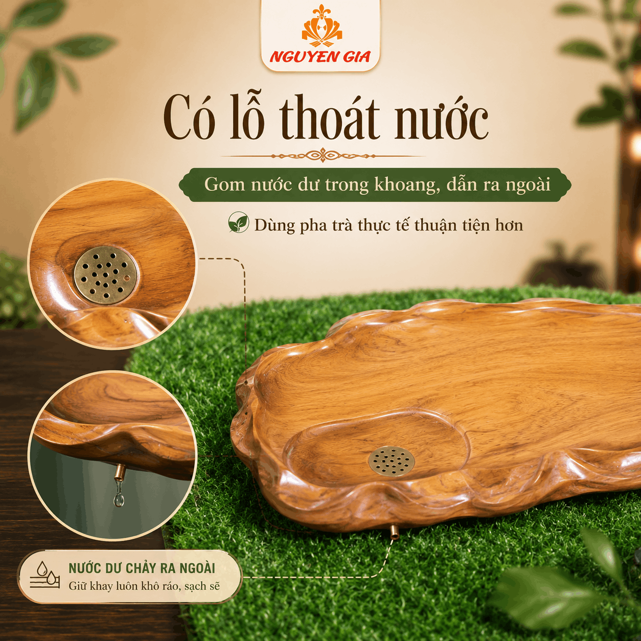 Khay trà gỗ Bách Xanh