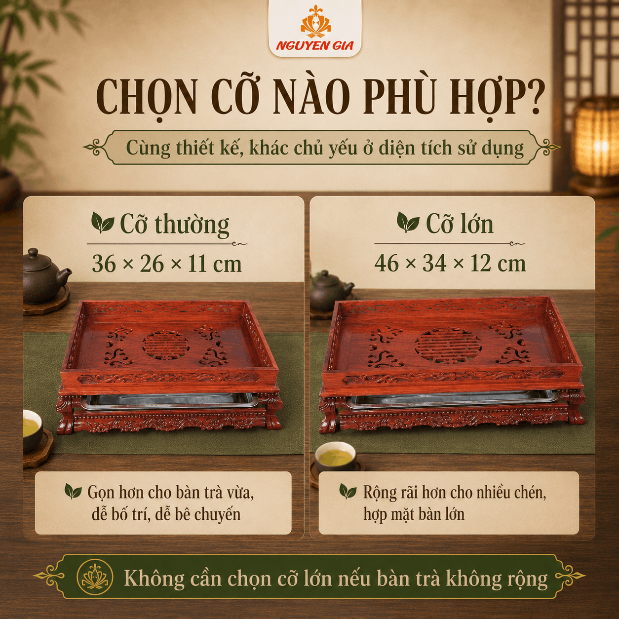 Khay trà gỗ Hương