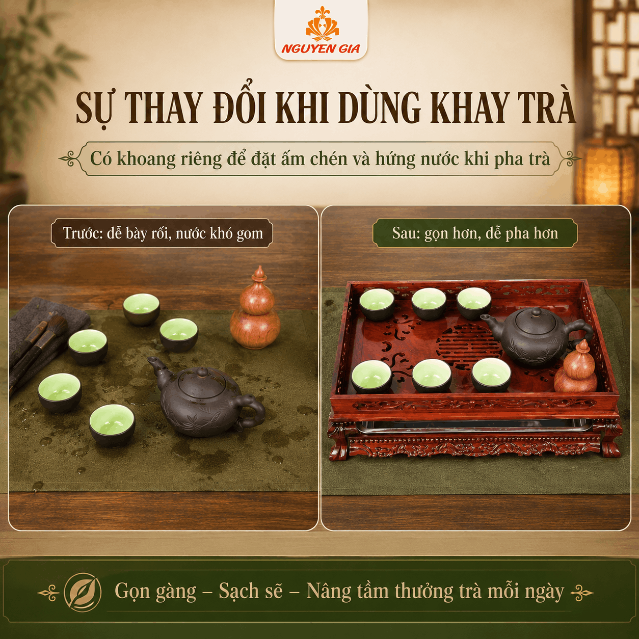 Khay trà gỗ Hương