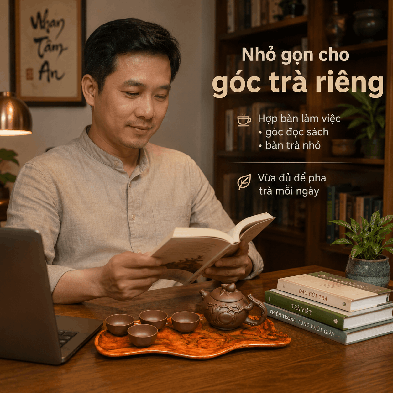 Khay trà gỗ Trắc nguyên khối 40 × 14 cm