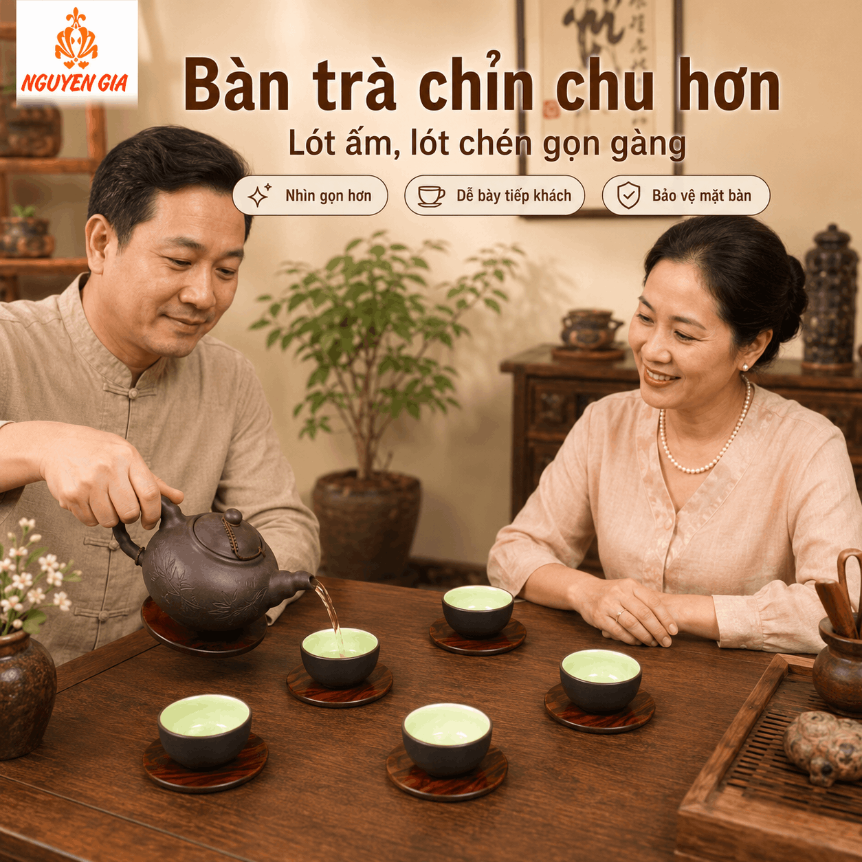 Lót ly gỗ