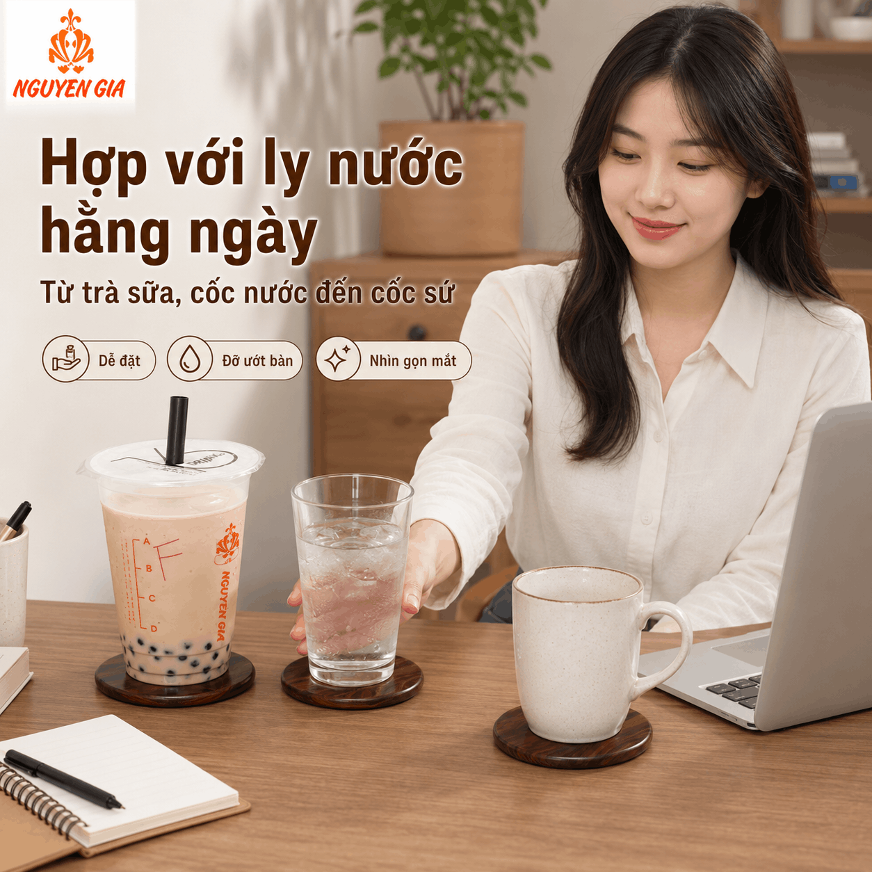 Lót ly gỗ