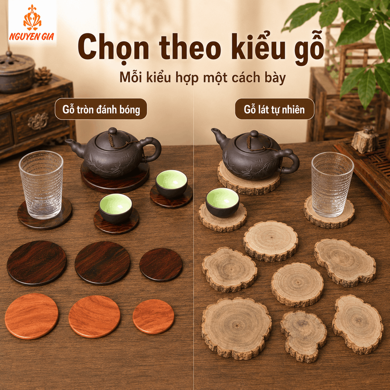 Lót ly gỗ