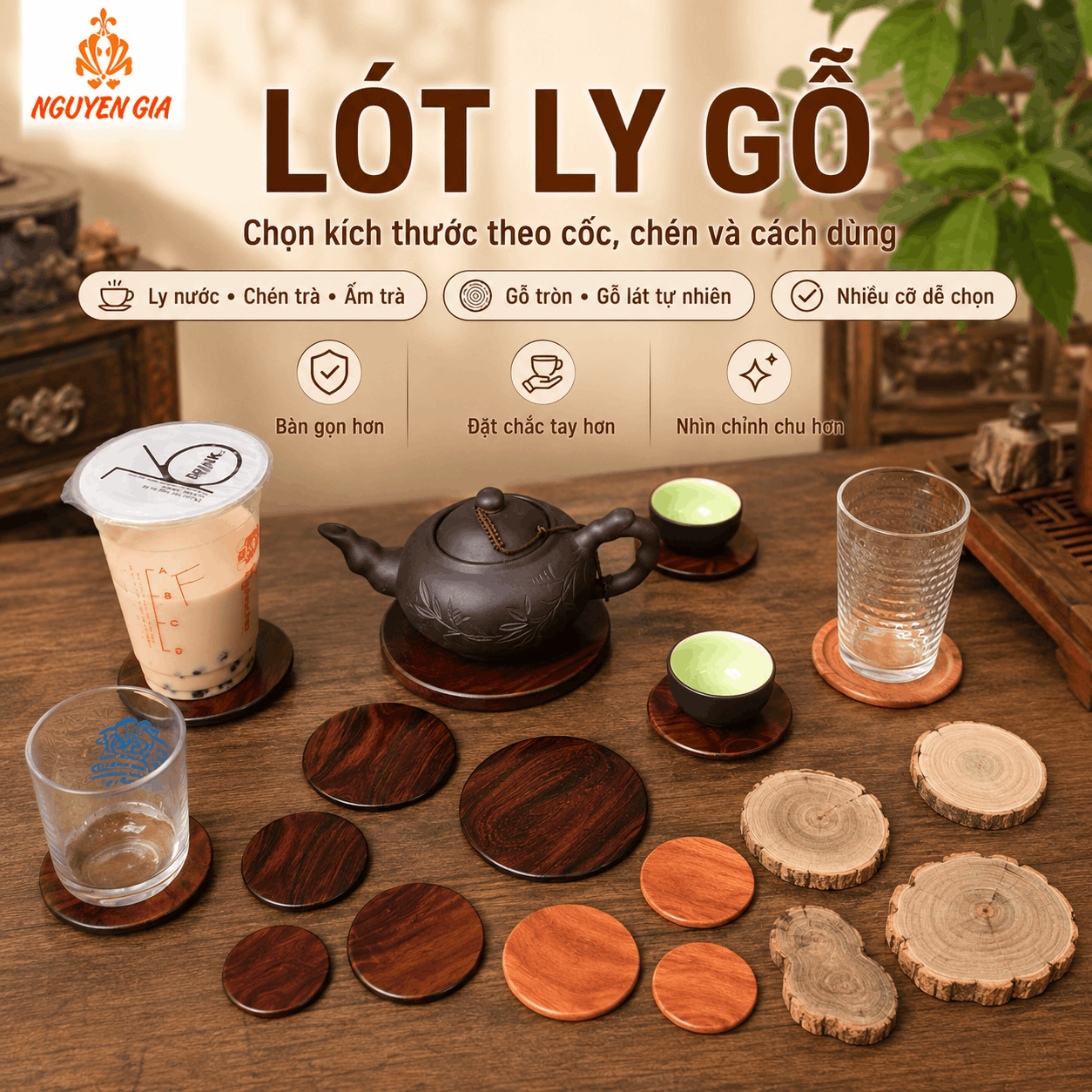 Lót ly gỗ