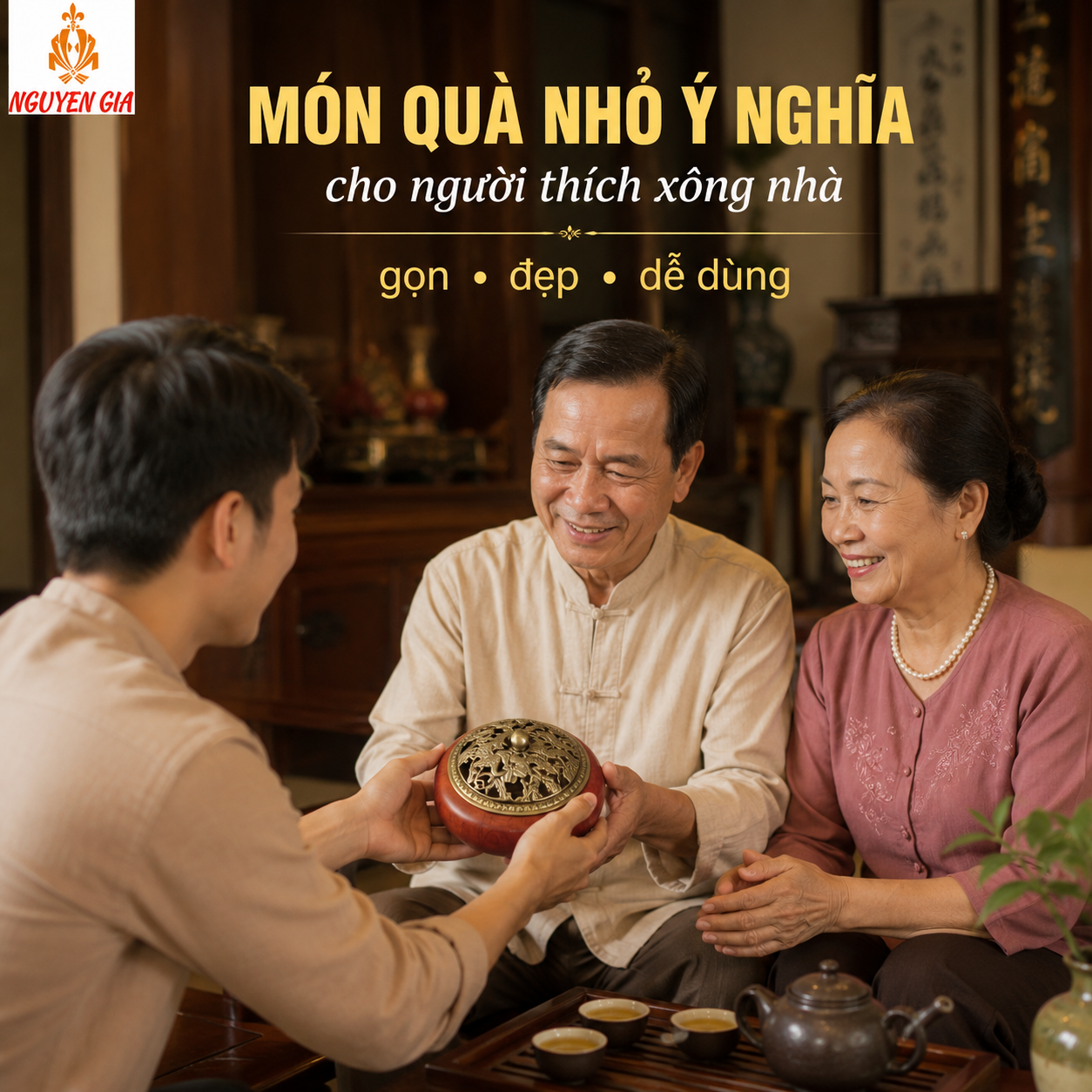 Lư Xông Trầm Gỗ Hương Mẫu Long Phụng – Trang Trọng Cho Phòng Thờ
