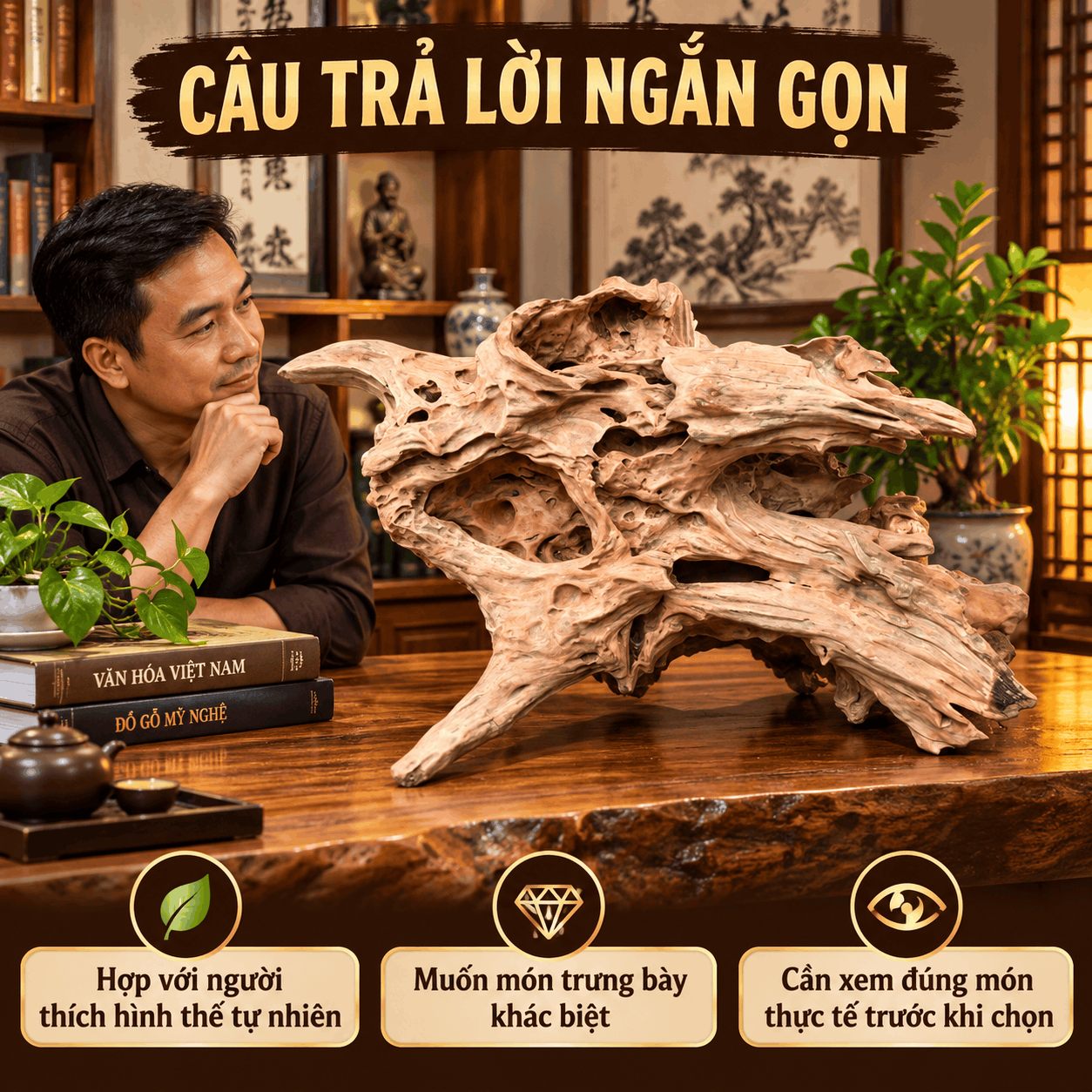 Gỗ Lũa Nghệ Thuật Tự Nhiên Độc Bản