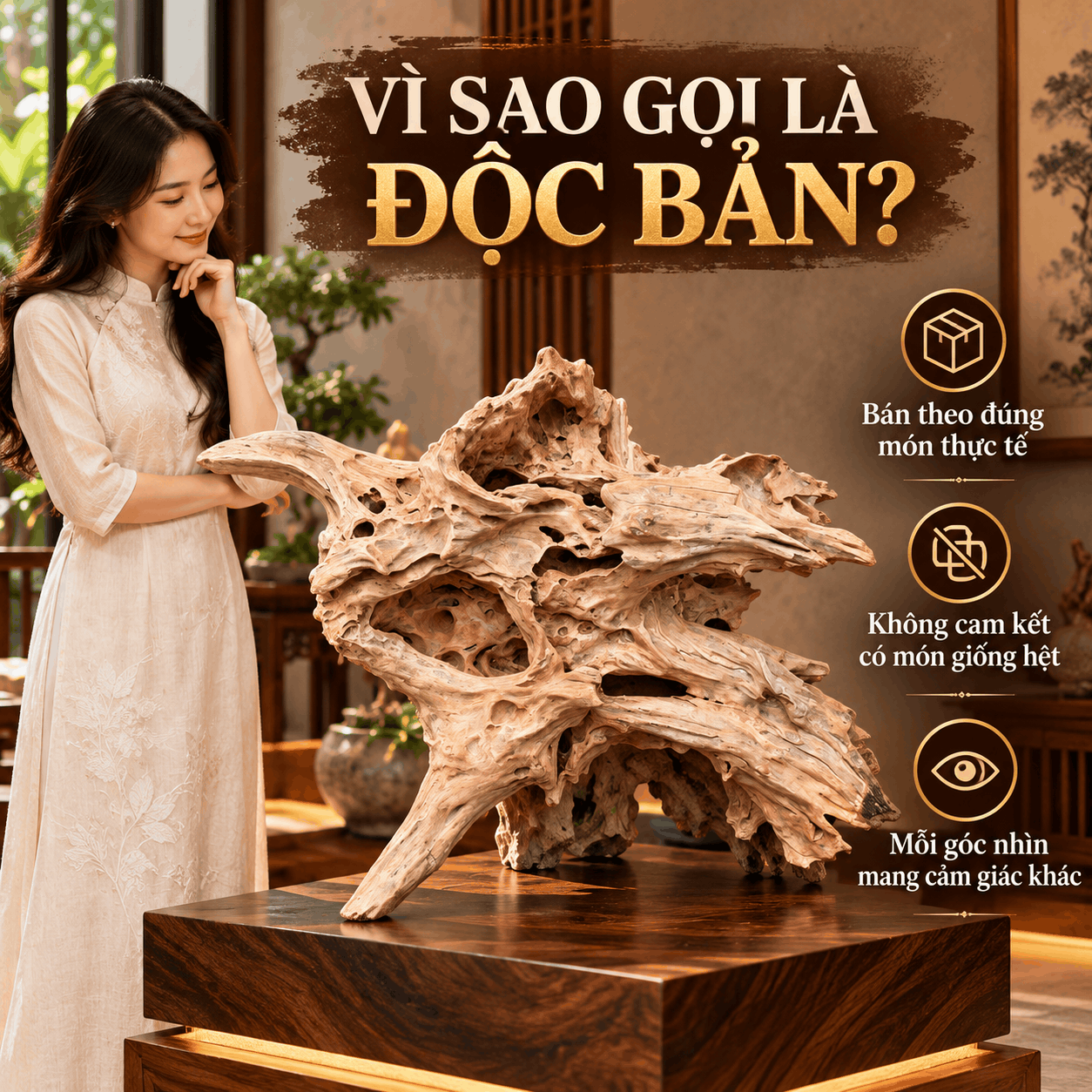 Gỗ Lũa Nghệ Thuật Tự Nhiên Độc Bản