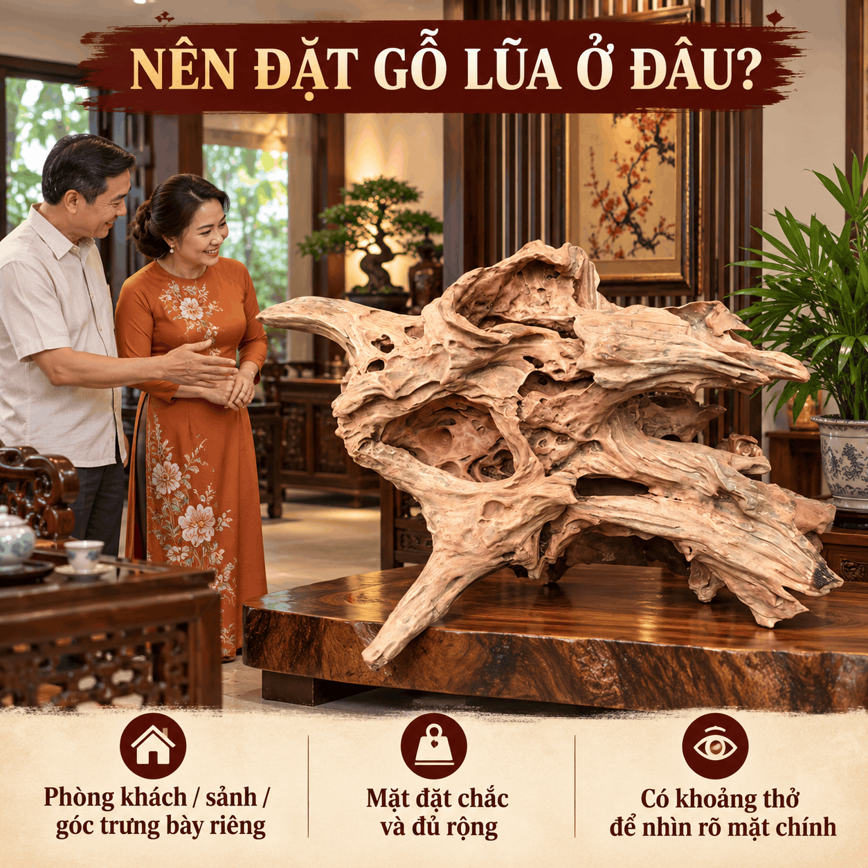 Gỗ Lũa Nghệ Thuật Tự Nhiên Độc Bản