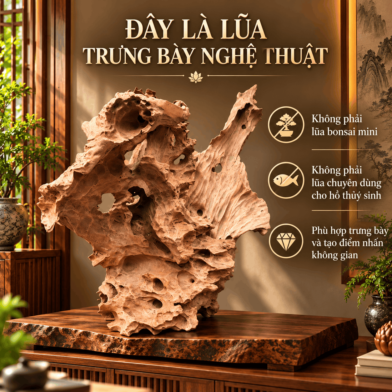 Gỗ Lũa Nghệ Thuật Tự Nhiên Độc Bản