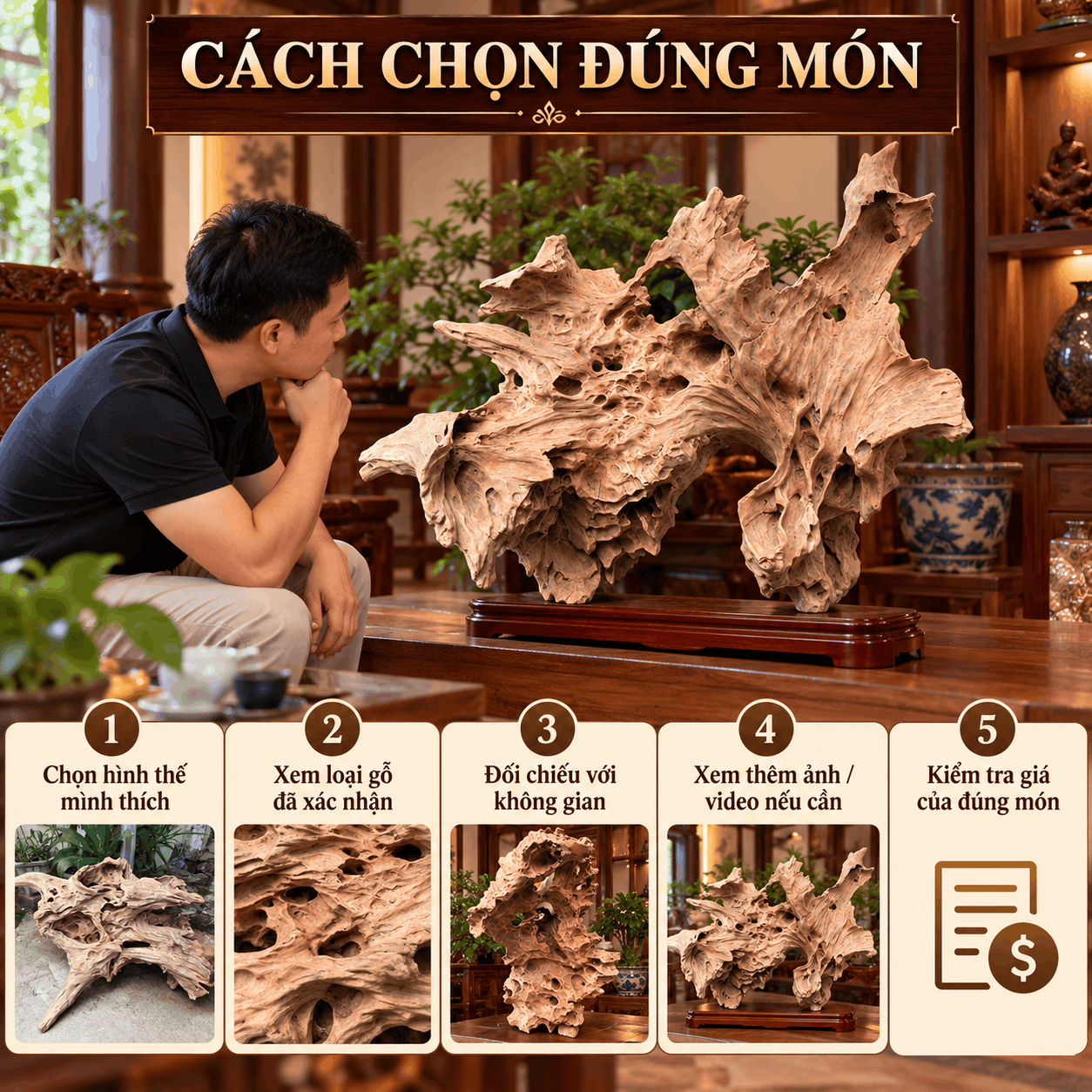 Gỗ Lũa Nghệ Thuật Tự Nhiên Độc Bản