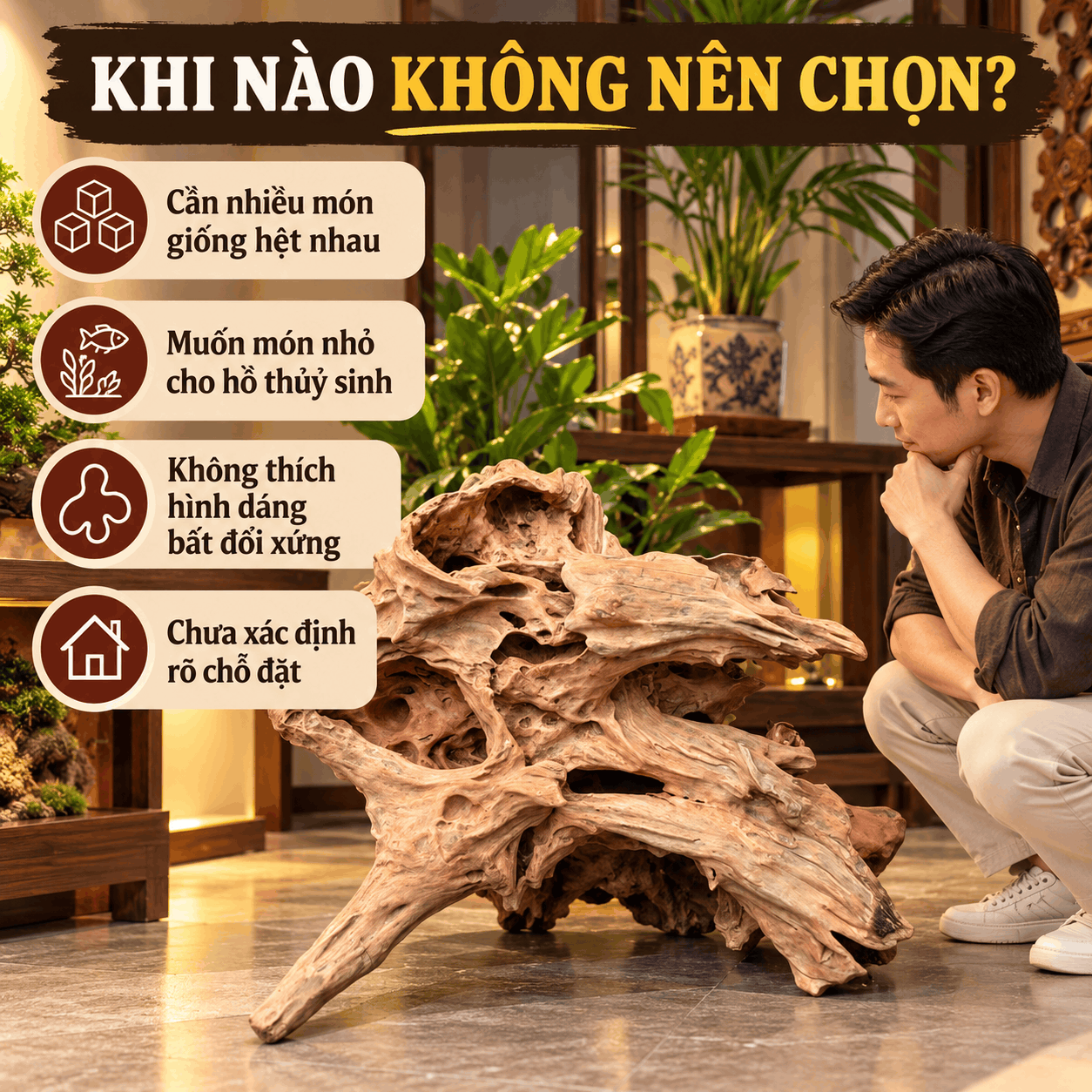 Gỗ Lũa Nghệ Thuật Tự Nhiên Độc Bản