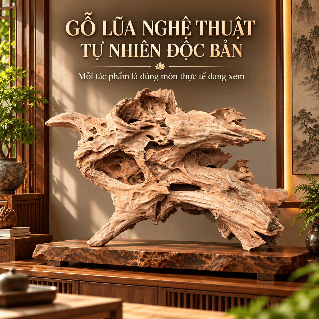 Gỗ Lũa Nghệ Thuật Tự Nhiên Độc Bản