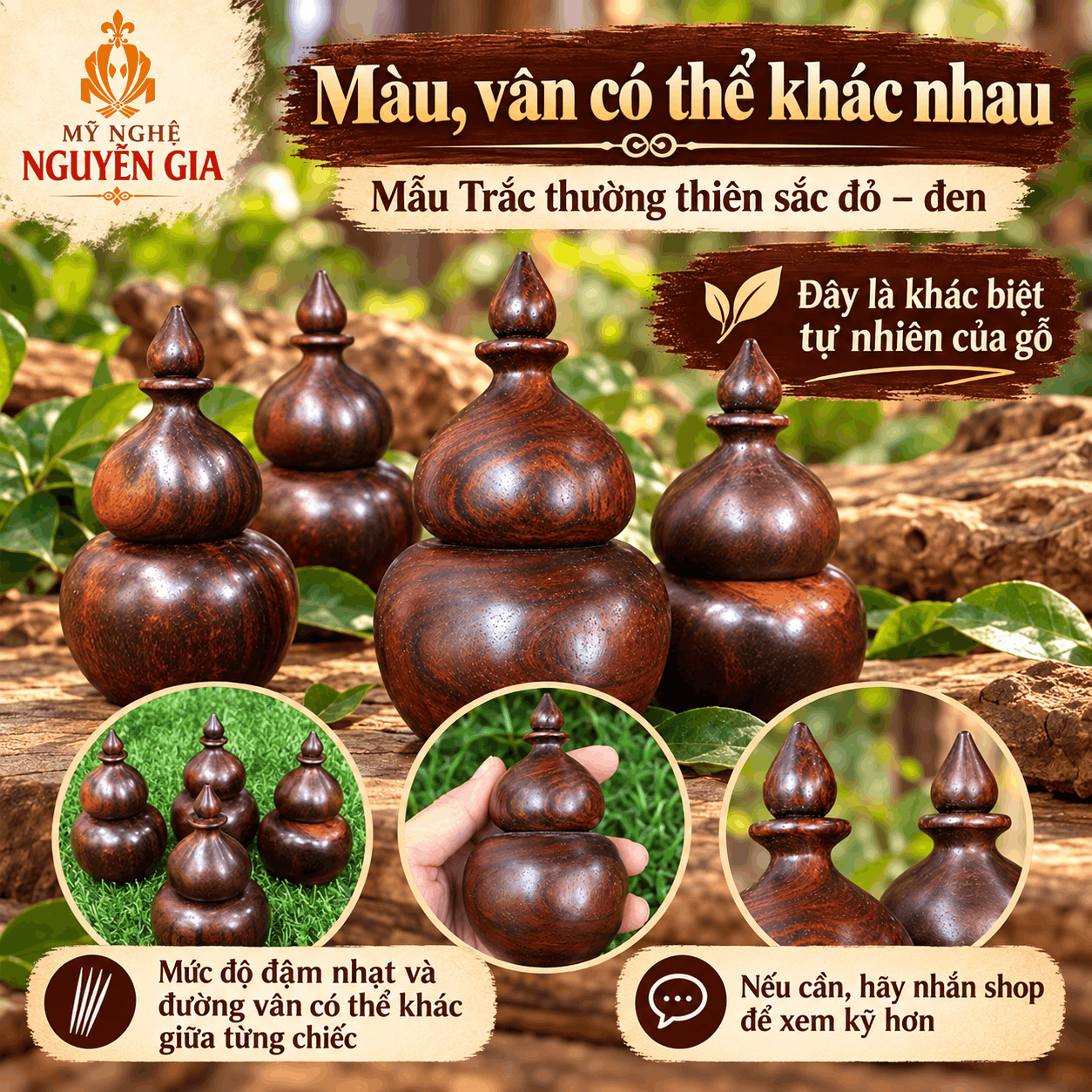 Hộp đựng tăm hồ lô bằng gỗ Trắc