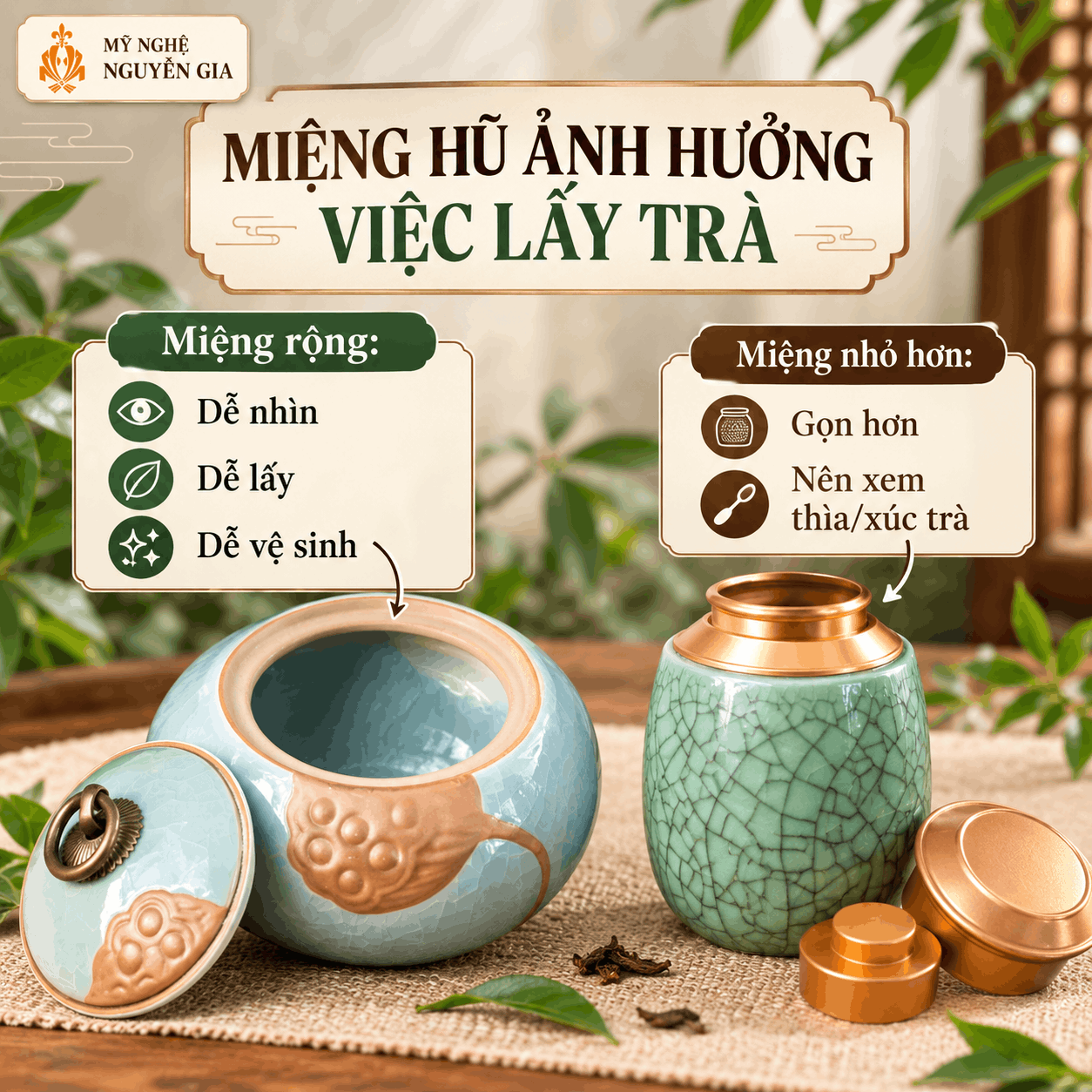 Hộp Đựng Tr&agrave; Bằng Gốm