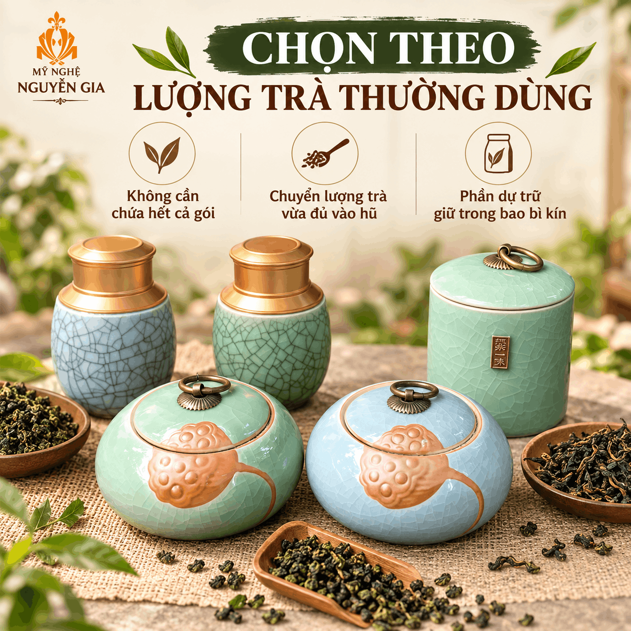Hộp Đựng Tr&agrave; Bằng Gốm