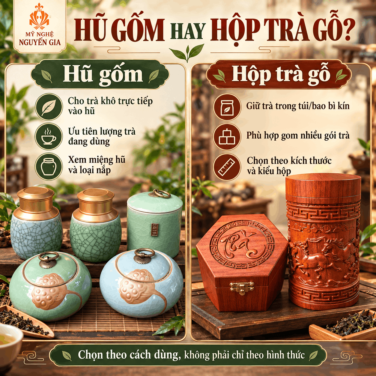 Hộp Đựng Tr&agrave; Bằng Gốm