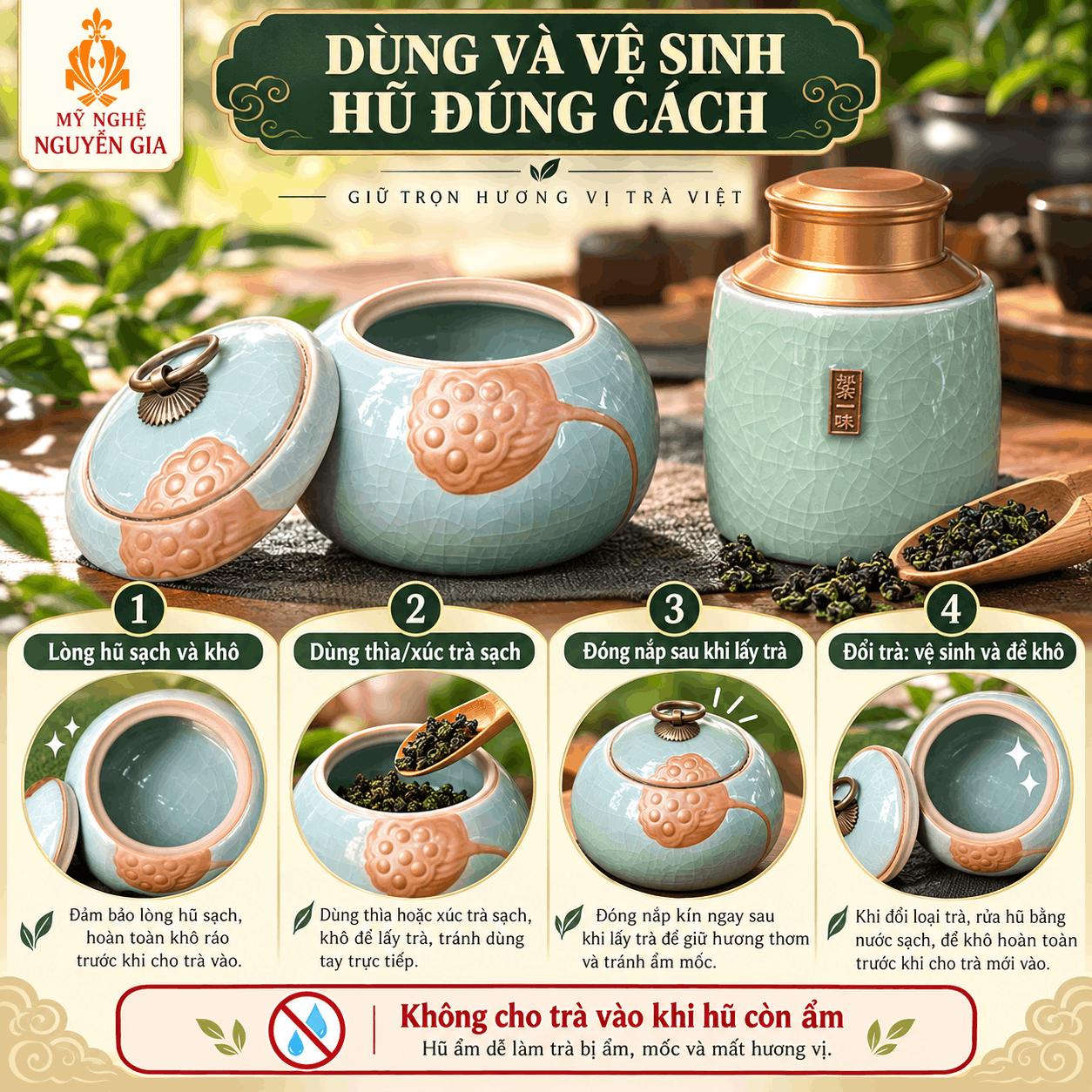 Hộp Đựng Tr&agrave; Bằng Gốm