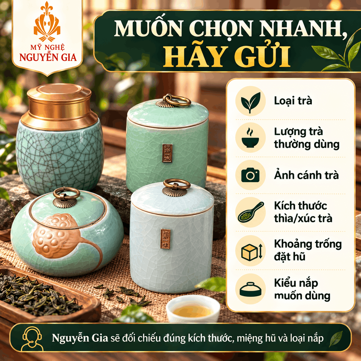 Hộp Đựng Tr&agrave; Bằng Gốm