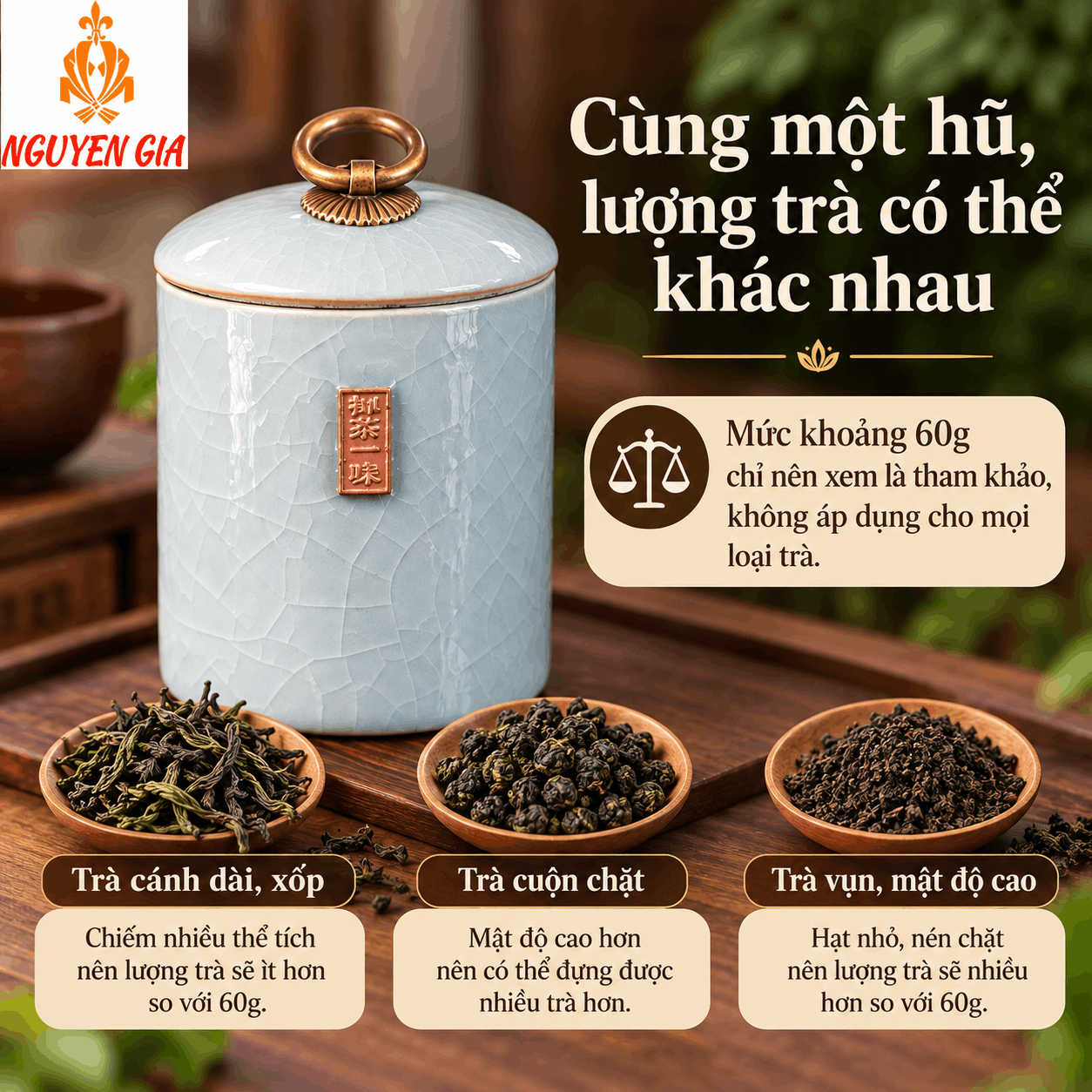 Hộp đựng trà bằng gốm sứ men rạn hình trụ xanh dương
