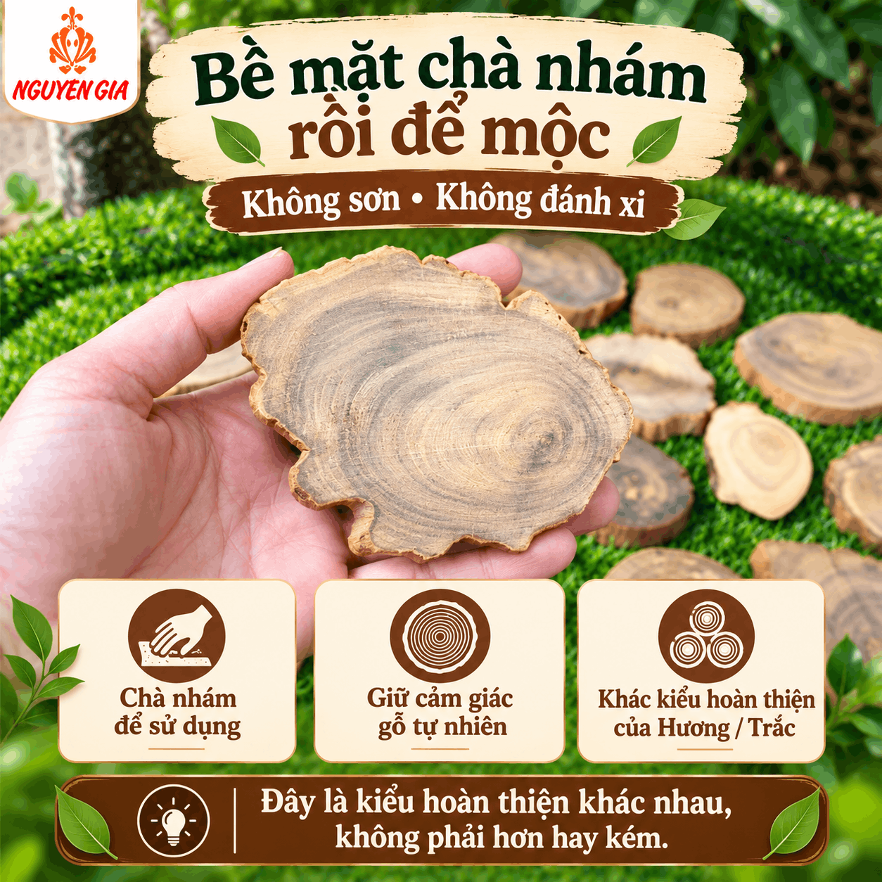 Lót ly gỗ Bách Xanh tự nhiên bán lẻ từng chiếc
