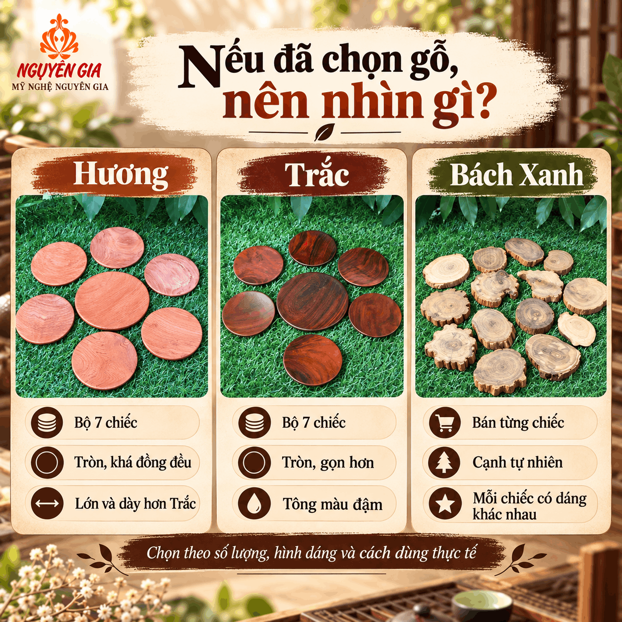 Lót Ly Gỗ Hương, Gỗ Trắc Có Gì Khác Lót Ly Thông Thường?