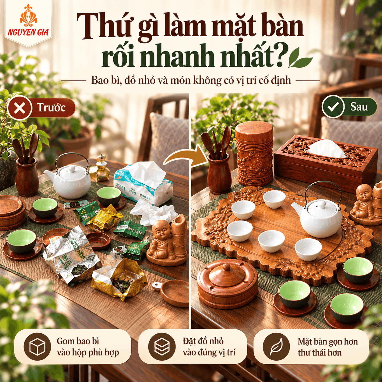 Những Món Đồ Gỗ Nhỏ Giúp Bàn Trà Nhìn Chỉn Chu Hơn
