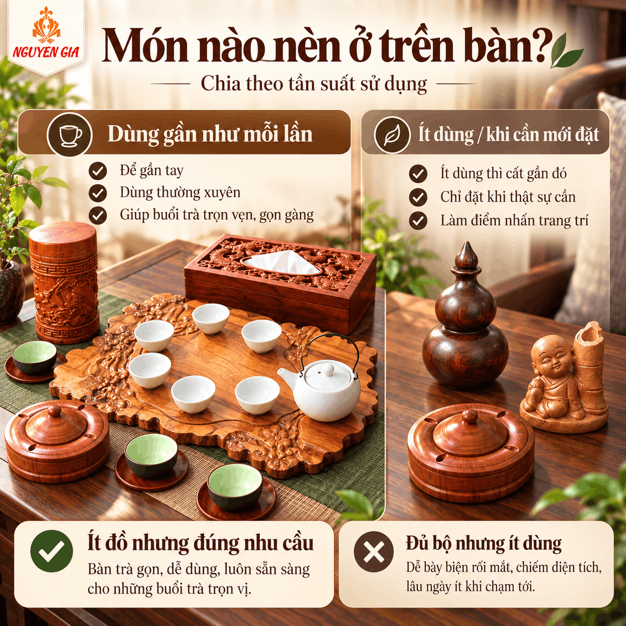 Những M&oacute;n Đồ Gỗ Nhỏ Gi&uacute;p B&agrave;n Tr&agrave; Nh&igrave;n Chỉn Chu Hơn