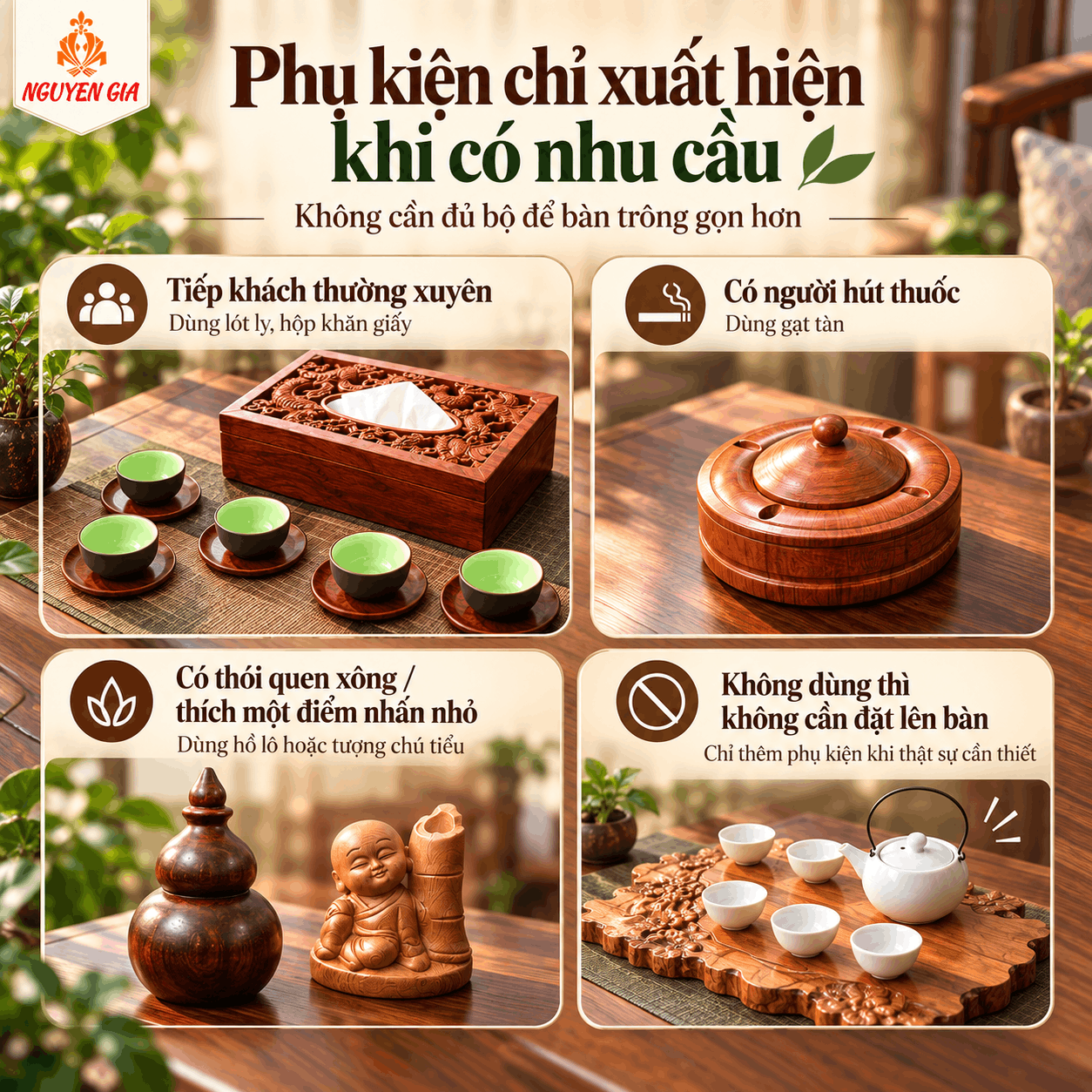 Những Món Đồ Gỗ Nhỏ Giúp Bàn Trà Nhìn Chỉn Chu Hơn