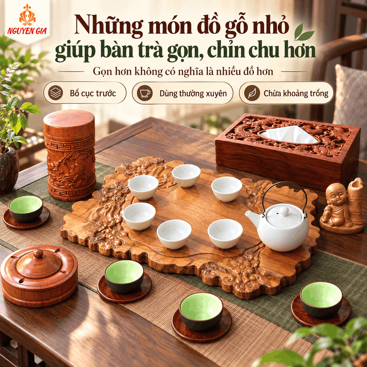 Những Món Đồ Gỗ Nhỏ Giúp Bàn Trà Nhìn Chỉn Chu Hơn