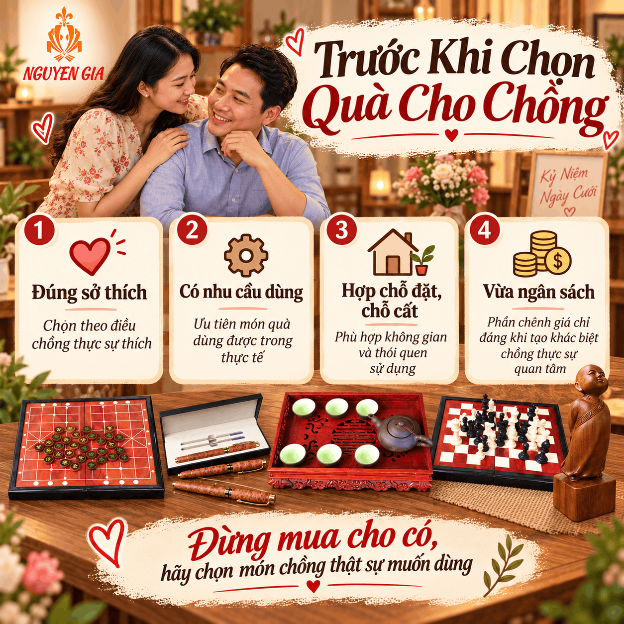 Kỷ Niệm Ng&agrave;y Cưới N&ecirc;n Tặng G&igrave; Cho Chồng? Chọn Qu&agrave; Thiết Thực V&agrave; &Yacute; Nghĩa