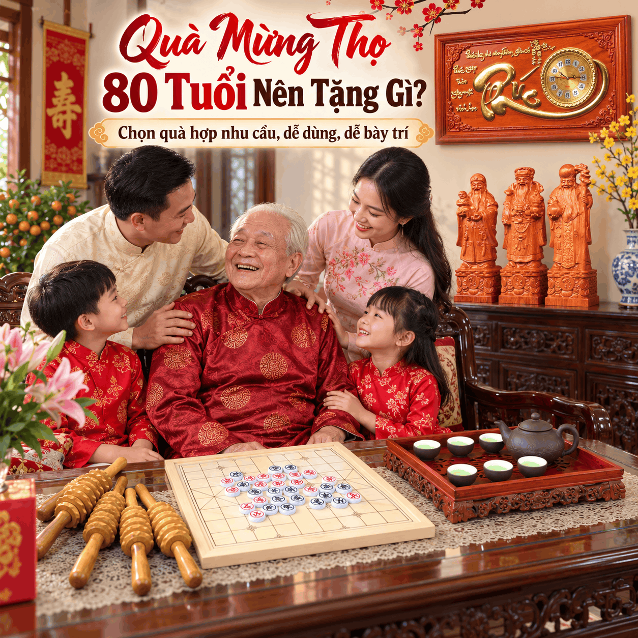 Qu&agrave; tặng mừng thọ 80 tuổi - Lựa chọn qu&agrave; tặng &yacute; nghĩa v&agrave; trọn vẹn