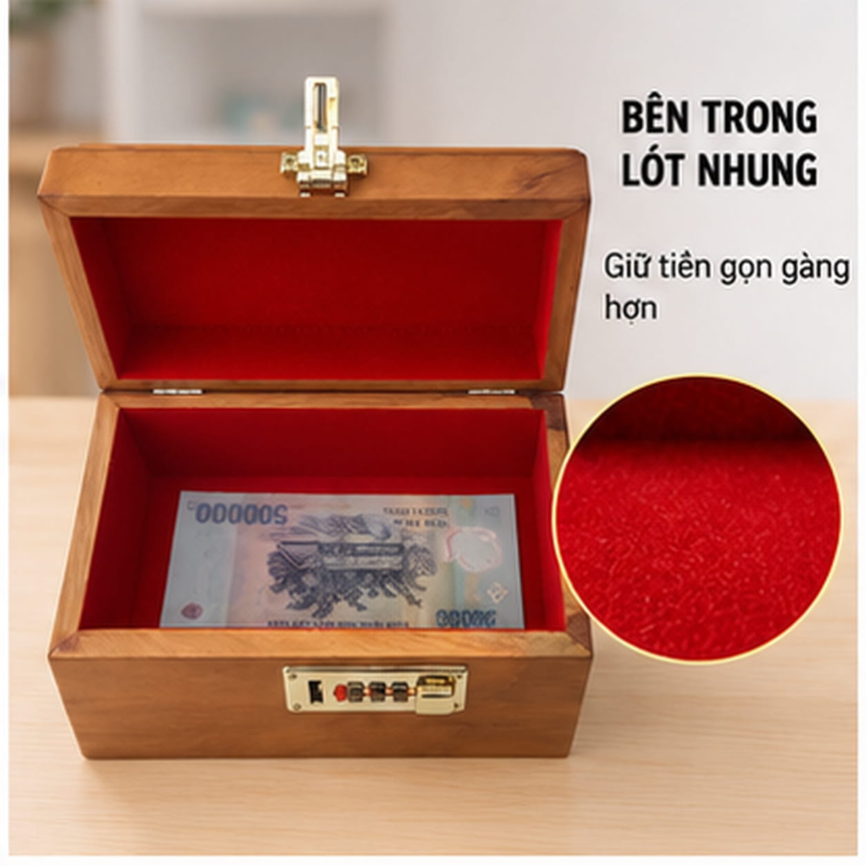 Hộp Tiết Kiệm Cho Bé Mẫu Minions – Gỗ Hương, Khóa Số