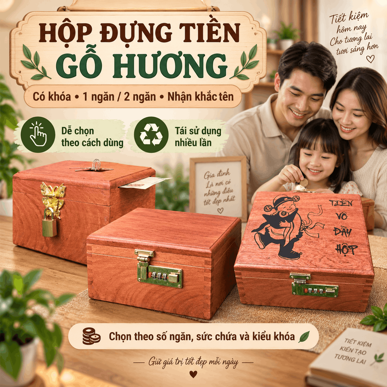 Hộp đựng tiền - Hộp đựng tiền tiết kiệm