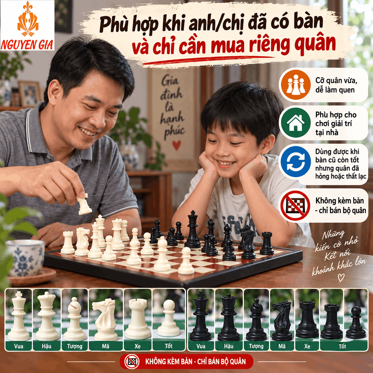 Quân Cờ Vua PP 7,5 cm – Bán Riêng, Không Kèm Bàn
