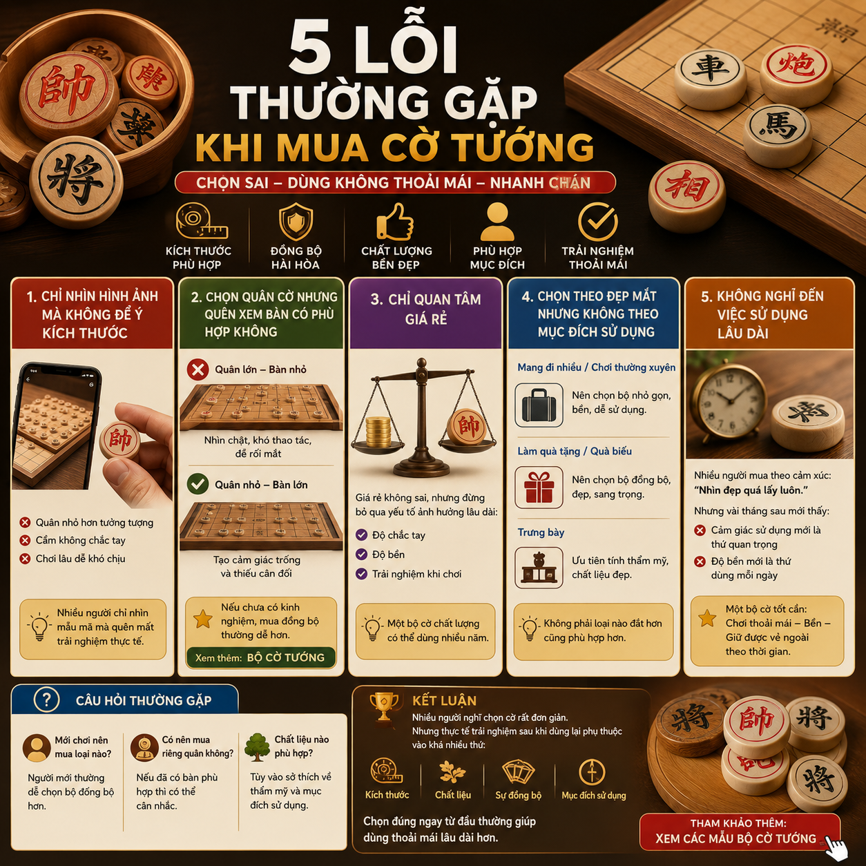 5 lỗi thường gặp khi mua bộ cờ tướng v&agrave; c&aacute;ch tr&aacute;nh mua sai