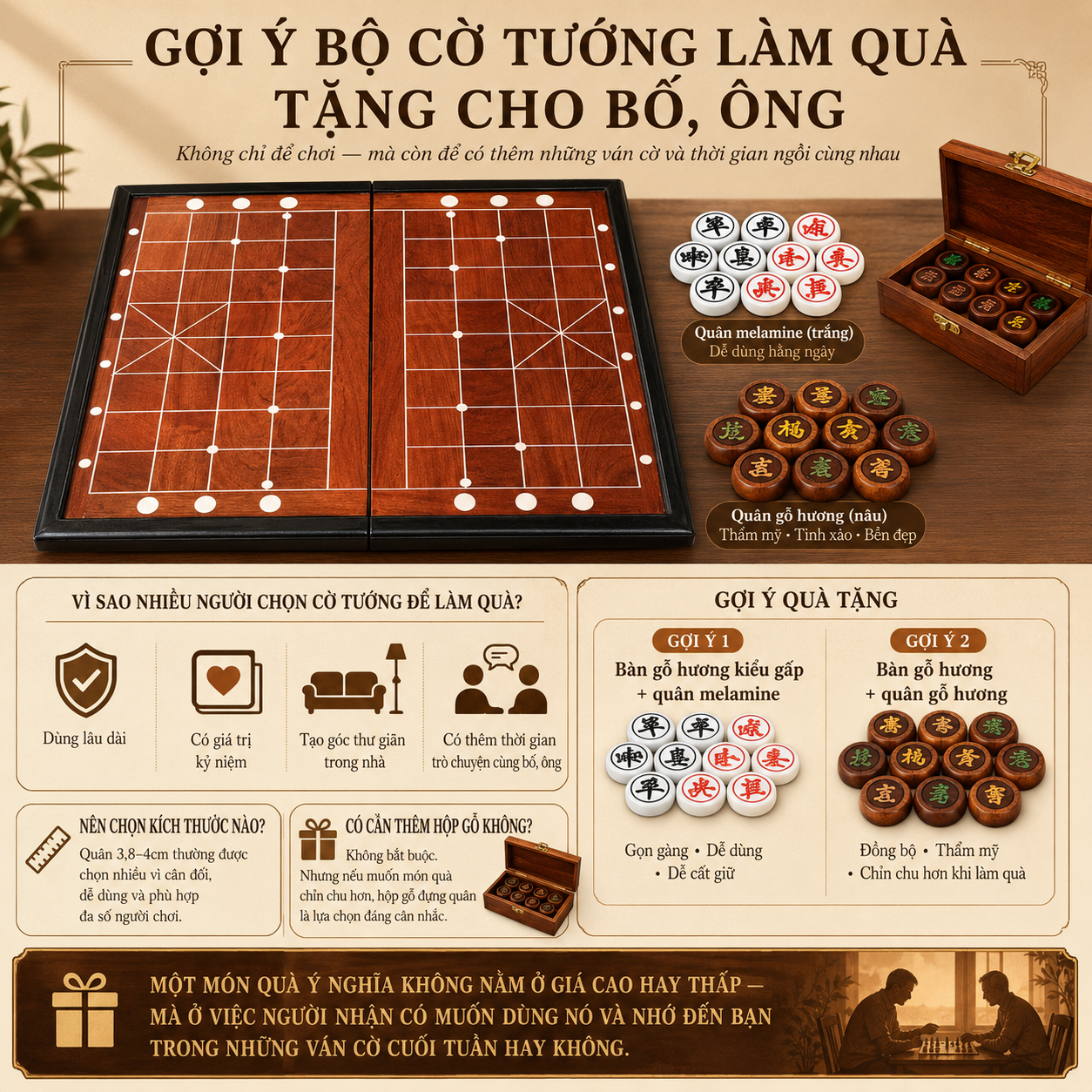 Bộ cờ tướng l&agrave;m qu&agrave; tặng n&ecirc;n chọn như thế n&agrave;o?