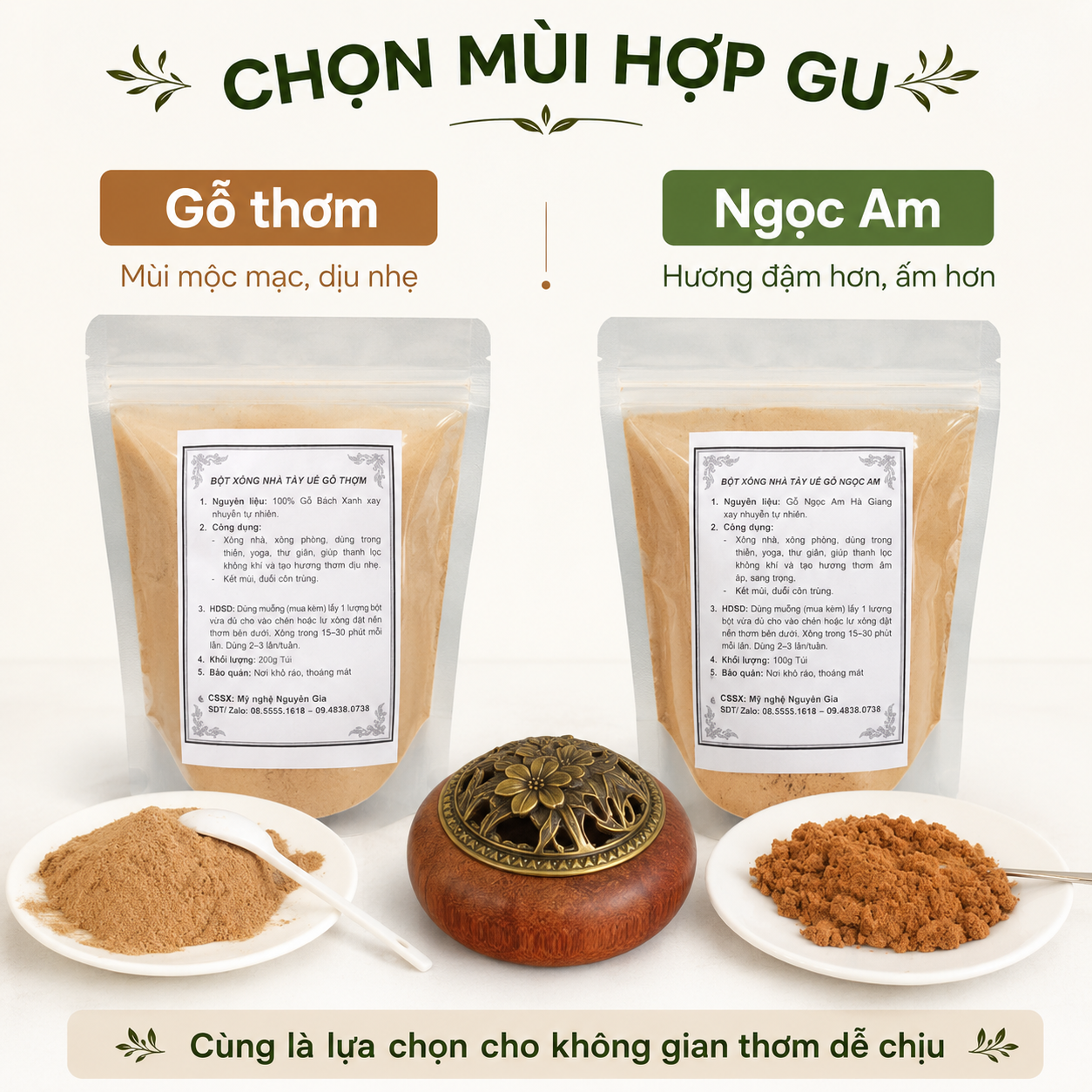 Bột X&ocirc;ng Nh&agrave; B&aacute;ch Xanh Hay Ngọc Am Tốt Hơn? N&ecirc;n Chọn Loại N&agrave;o?