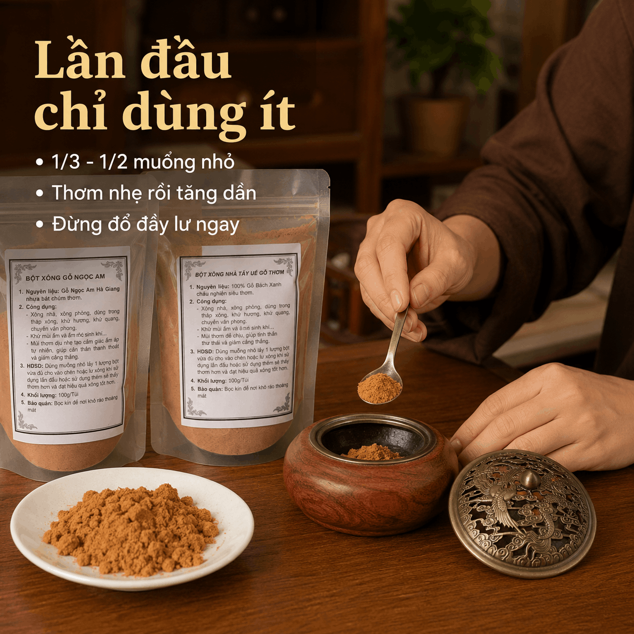 Sau Khi Mua Bột Xông Gỗ Nên Dùng Thế Nào Để Thơm Vừa, Không Gắt?