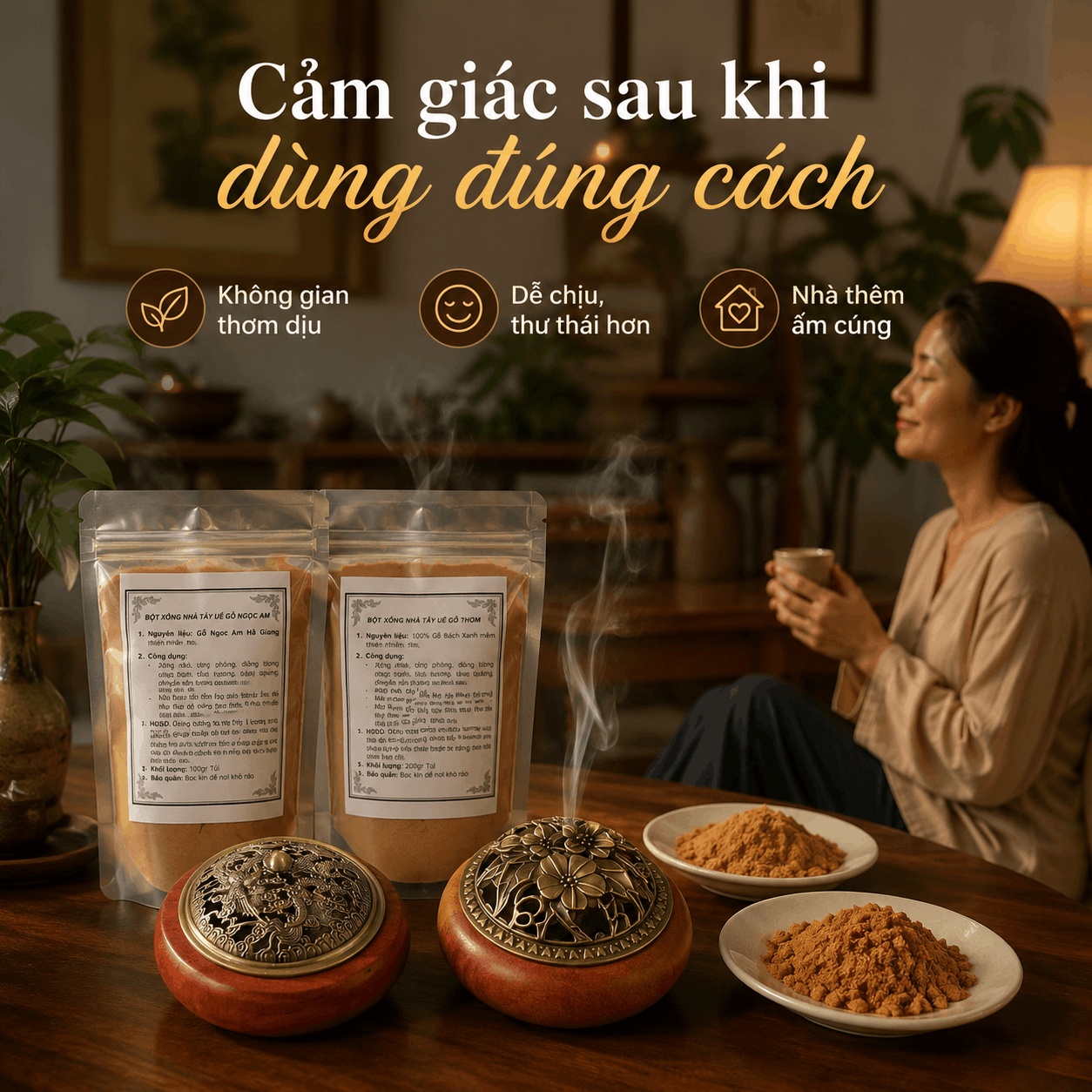 Sau Khi Mua Bột Xông Gỗ Nên Dùng Thế Nào Để Thơm Vừa, Không Gắt?