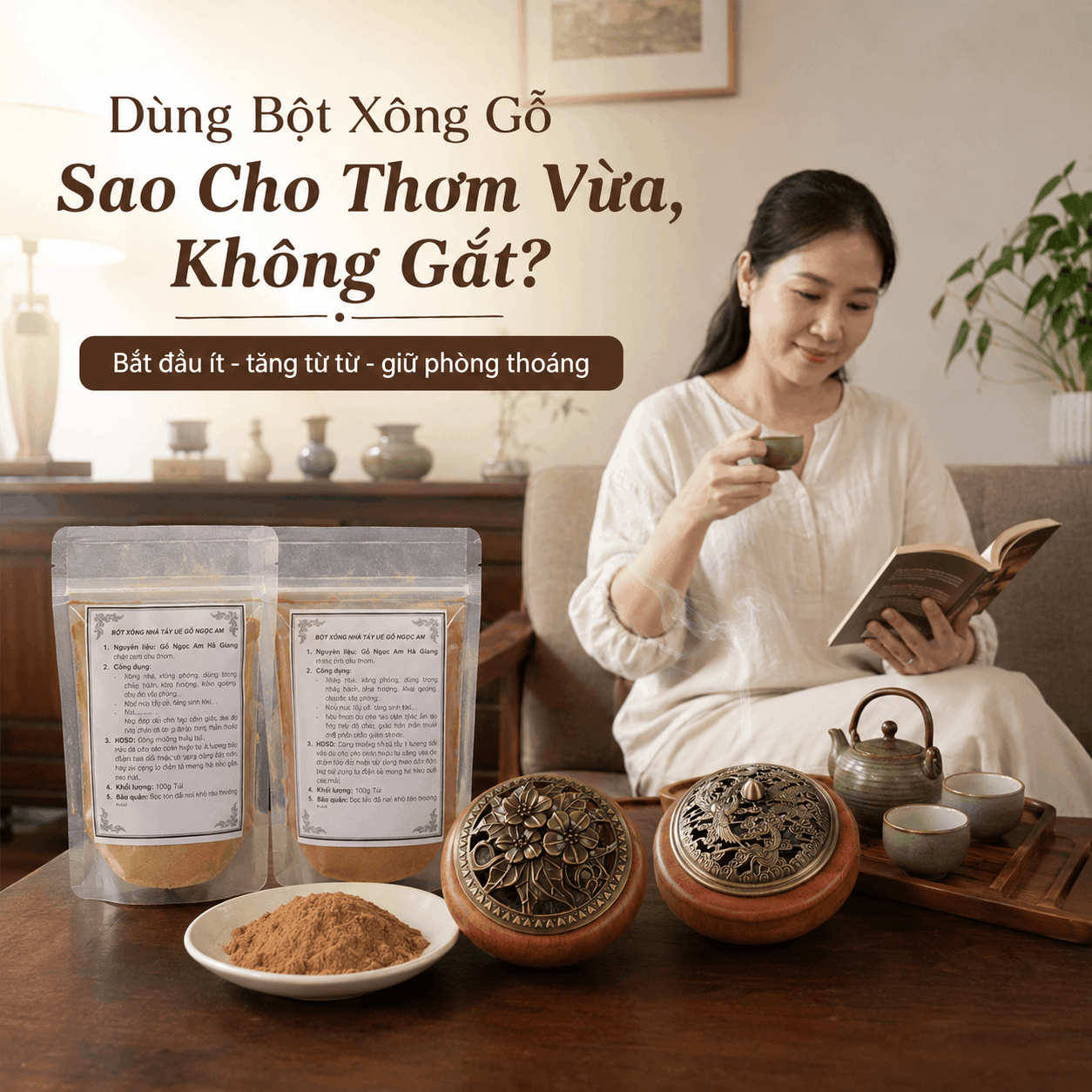 Sau Khi Mua Bột Xông Gỗ Nên Dùng Thế Nào Để Thơm Vừa, Không Gắt?