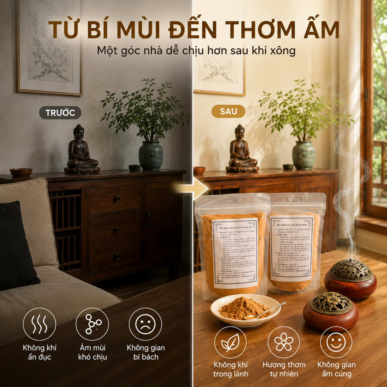Cách Xông Nhà Bằng Bột Gỗ Bách Xanh Đúng Cách, Thơm Dịu Và An Toàn