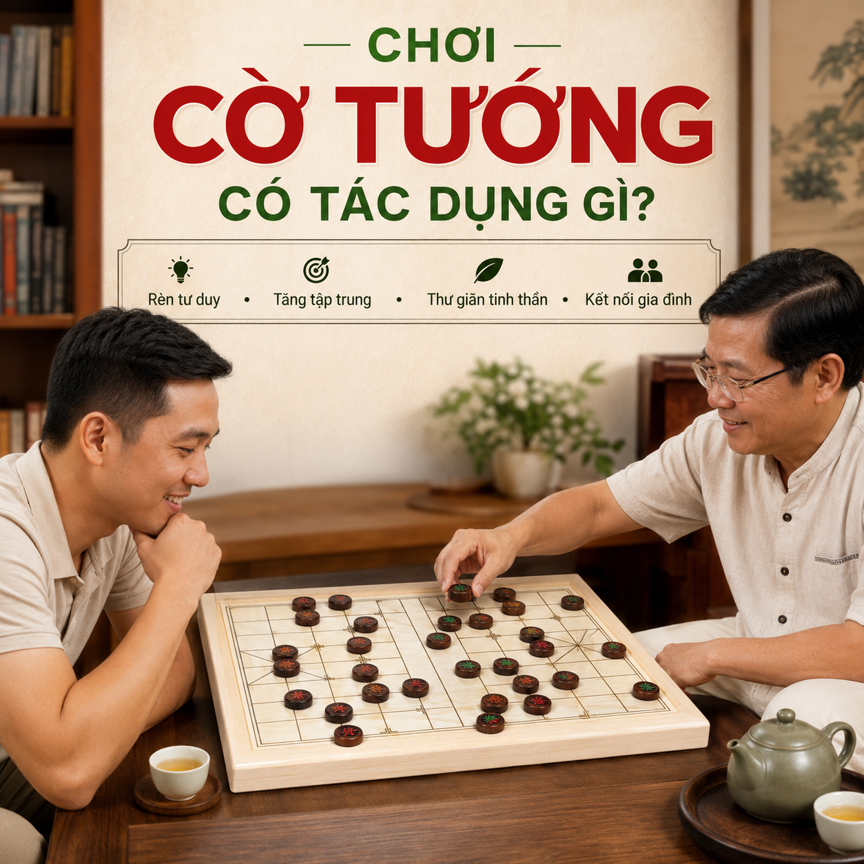 Chơi Cờ Tướng C&oacute; T&aacute;c Dụng G&igrave;? Lợi &Iacute;ch Với Tr&iacute; Tuệ, Tinh Thần V&agrave; Gia Đ&igrave;nh