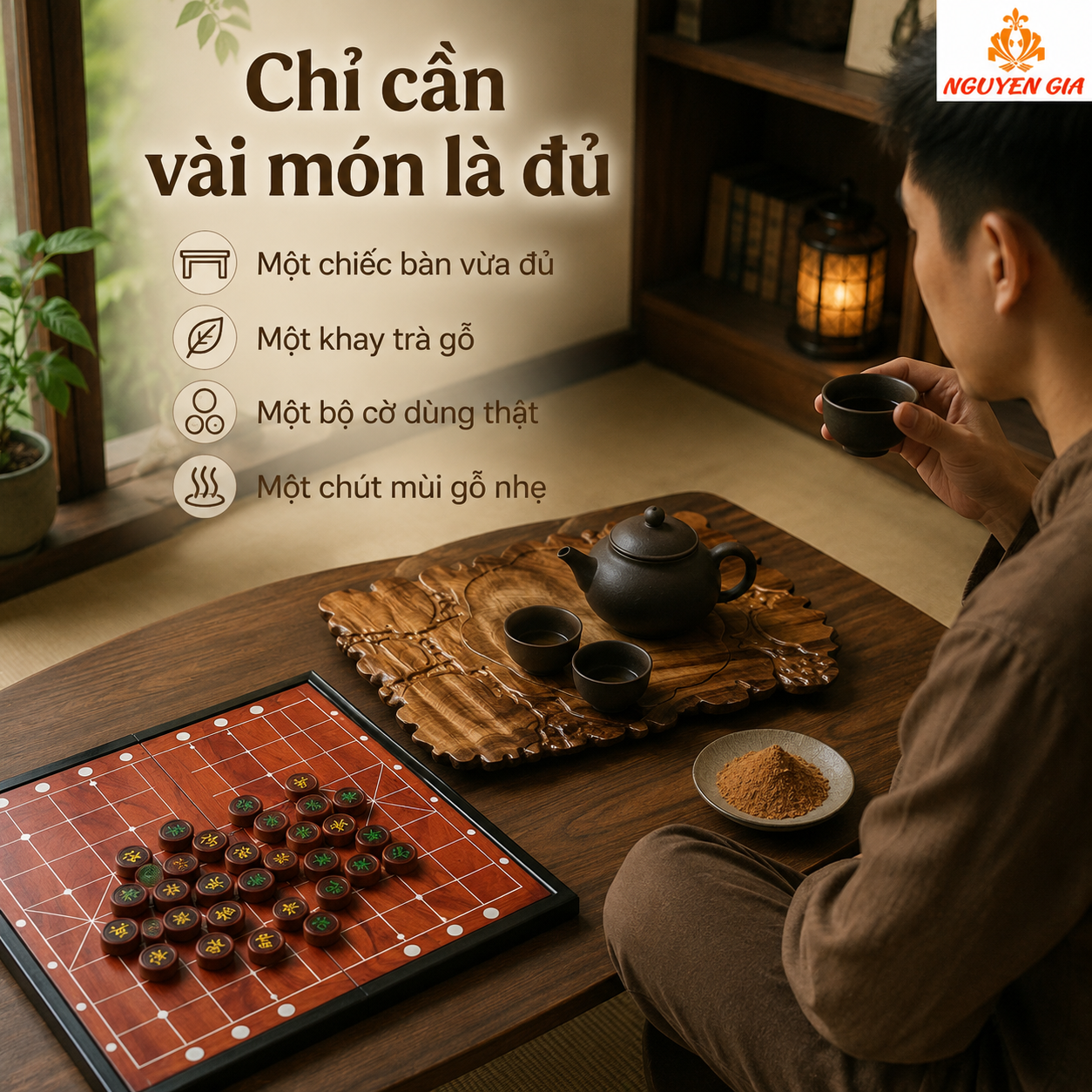 Cờ Tướng, Khay Tr&agrave; V&agrave; M&ugrave;i Gỗ - Một G&oacute;c Sống Chậm Trong Nh&agrave;