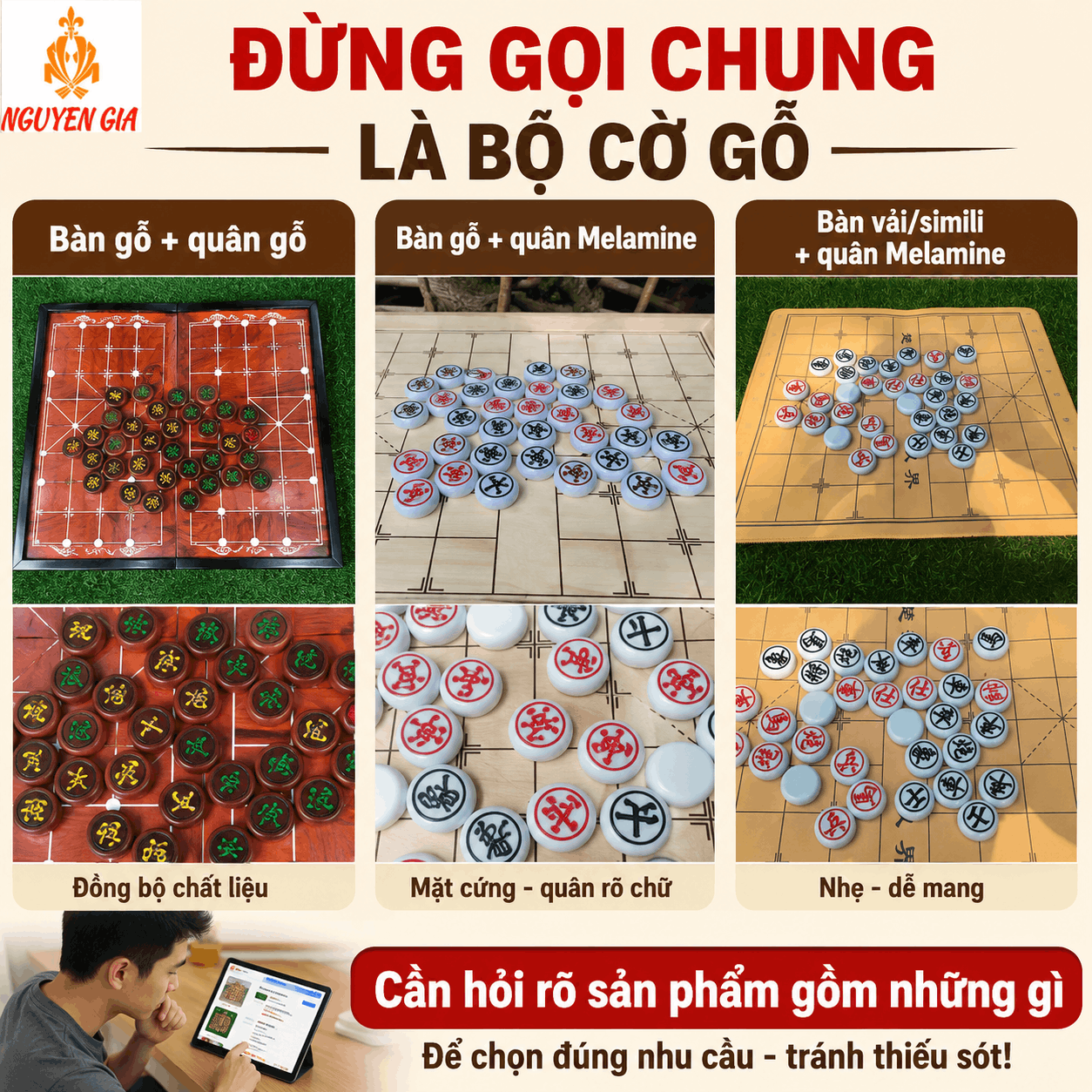 Bộ Cờ Tướng Gỗ Khác Gì Melamine? Khi Nào Nên Chọn?