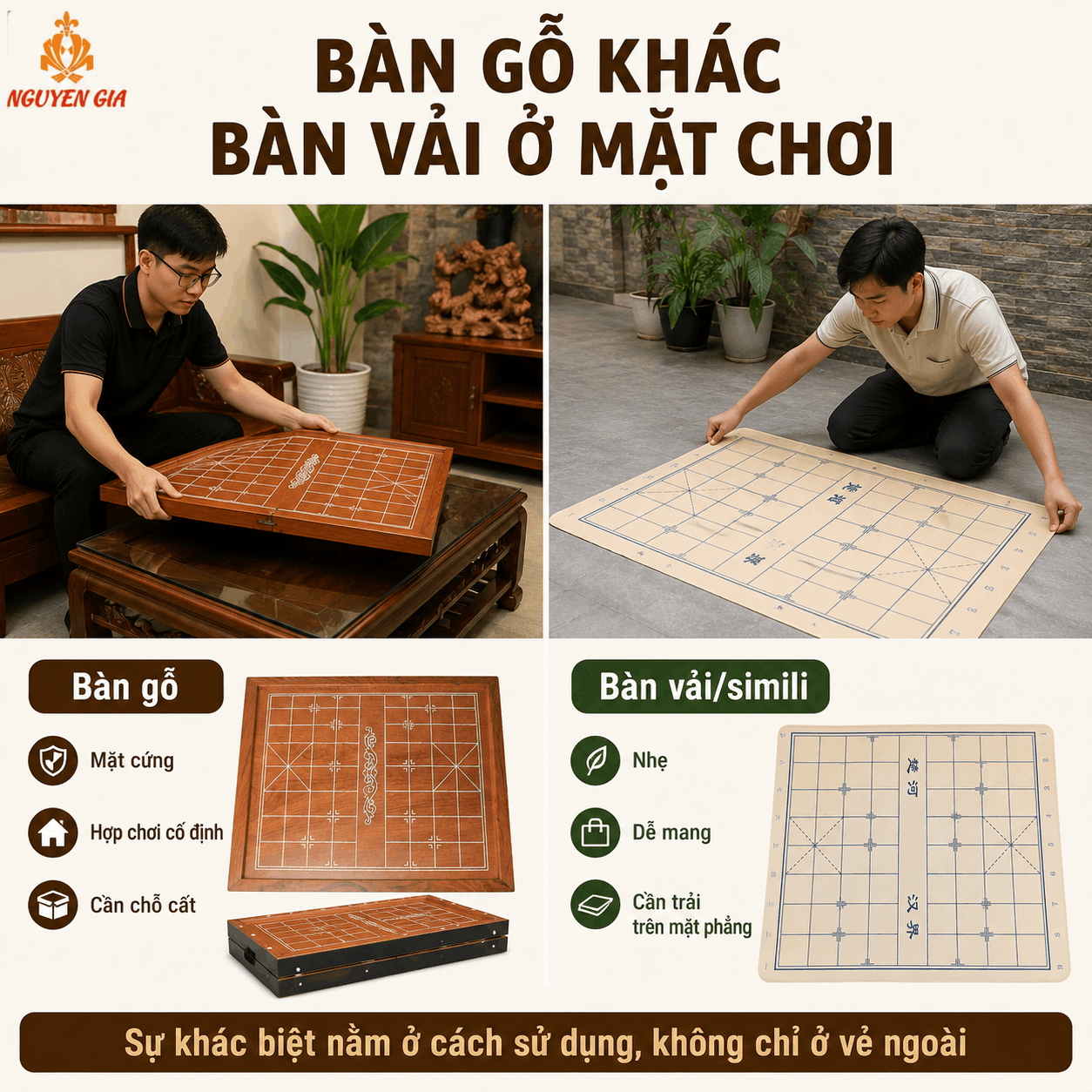 Bộ Cờ Tướng Gỗ Khác Gì Melamine? Khi Nào Nên Chọn?