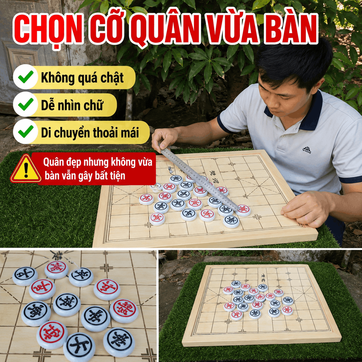 Bộ Cờ Tướng Gỗ Khác Gì Melamine? Khi Nào Nên Chọn?